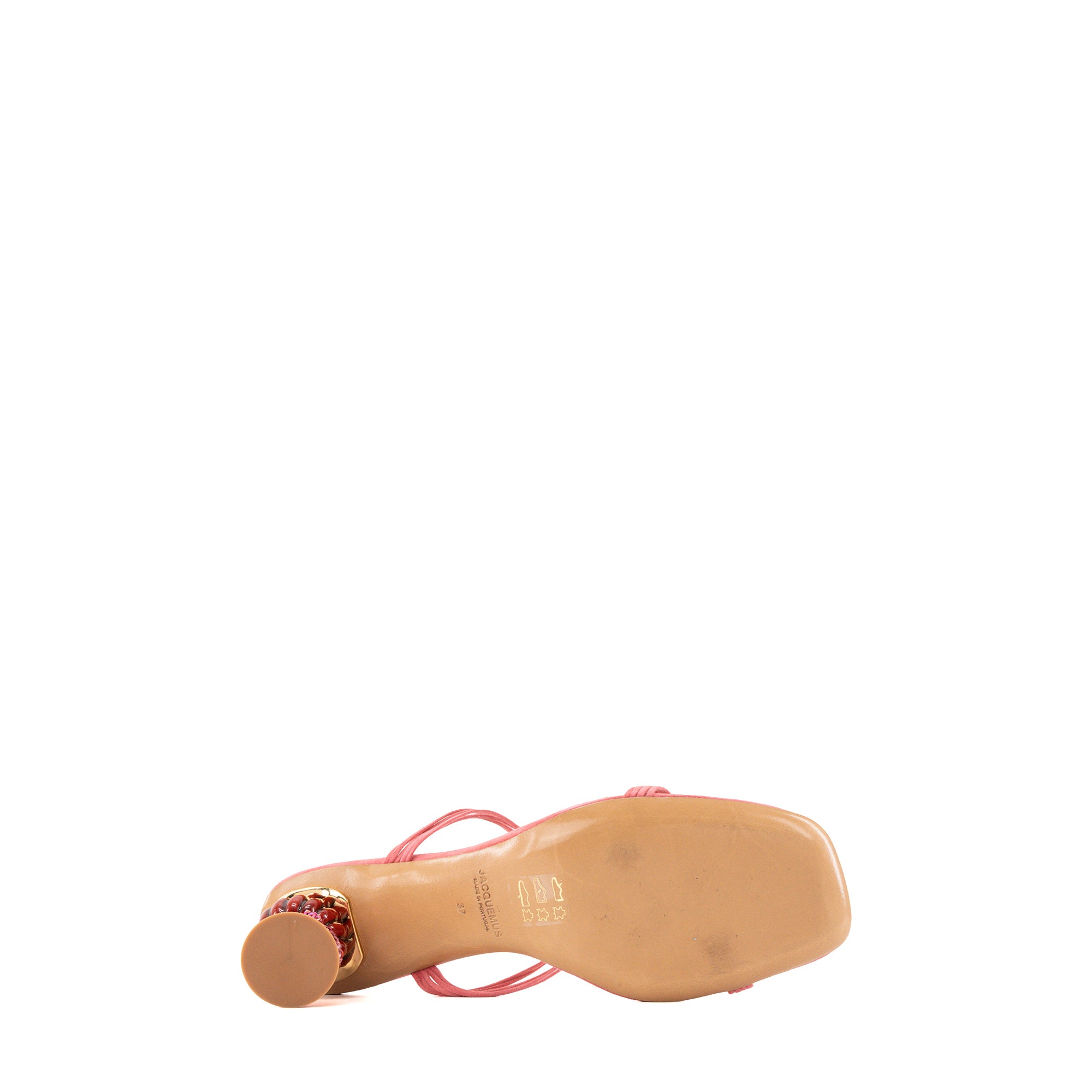 JACQUEMUS - Mules Vallena Jacquesmus en daim et sequins rose (T37)