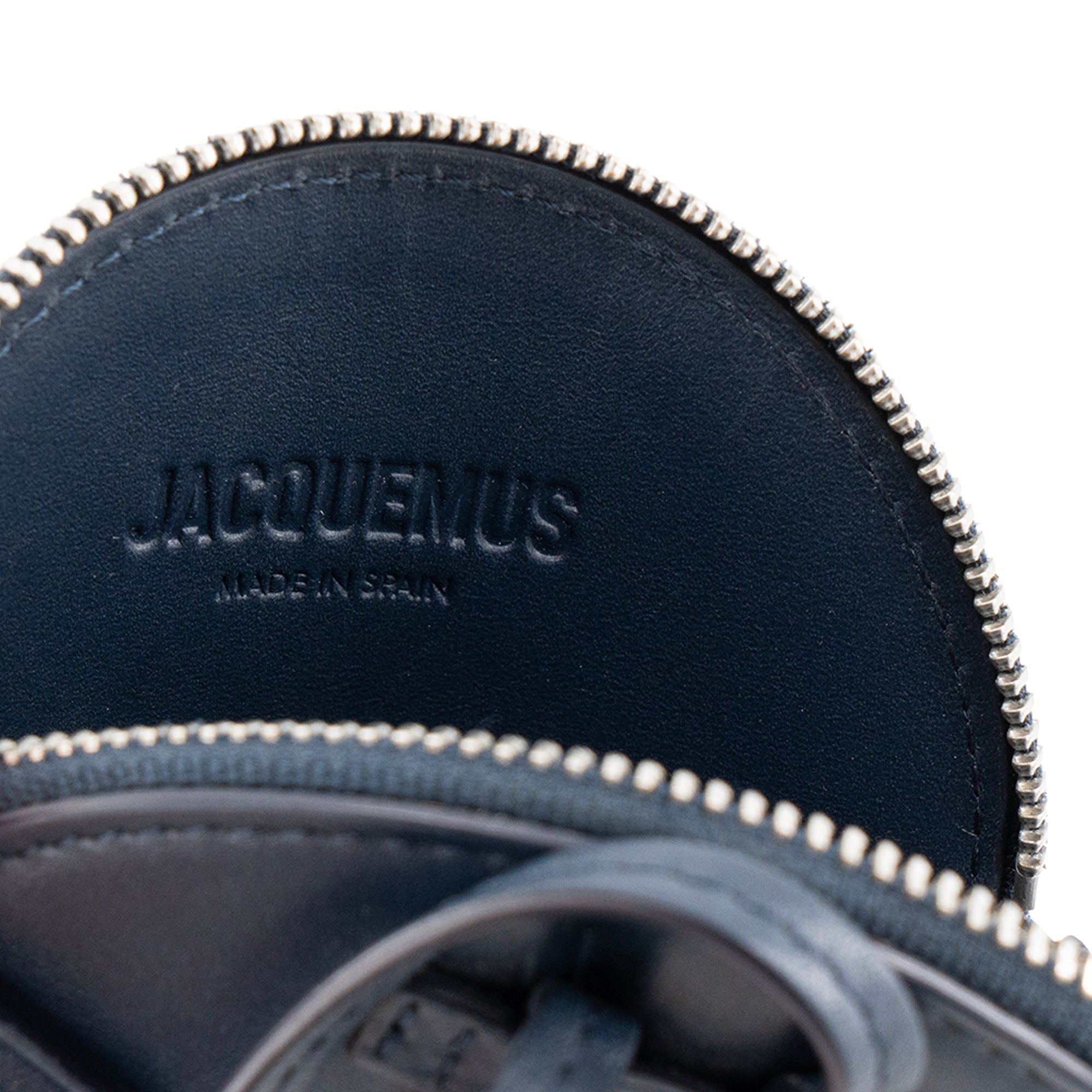 JACQUEMUS - Porte-monnaie Le Pitchou Jacquemus en cuir lisse bleu marine