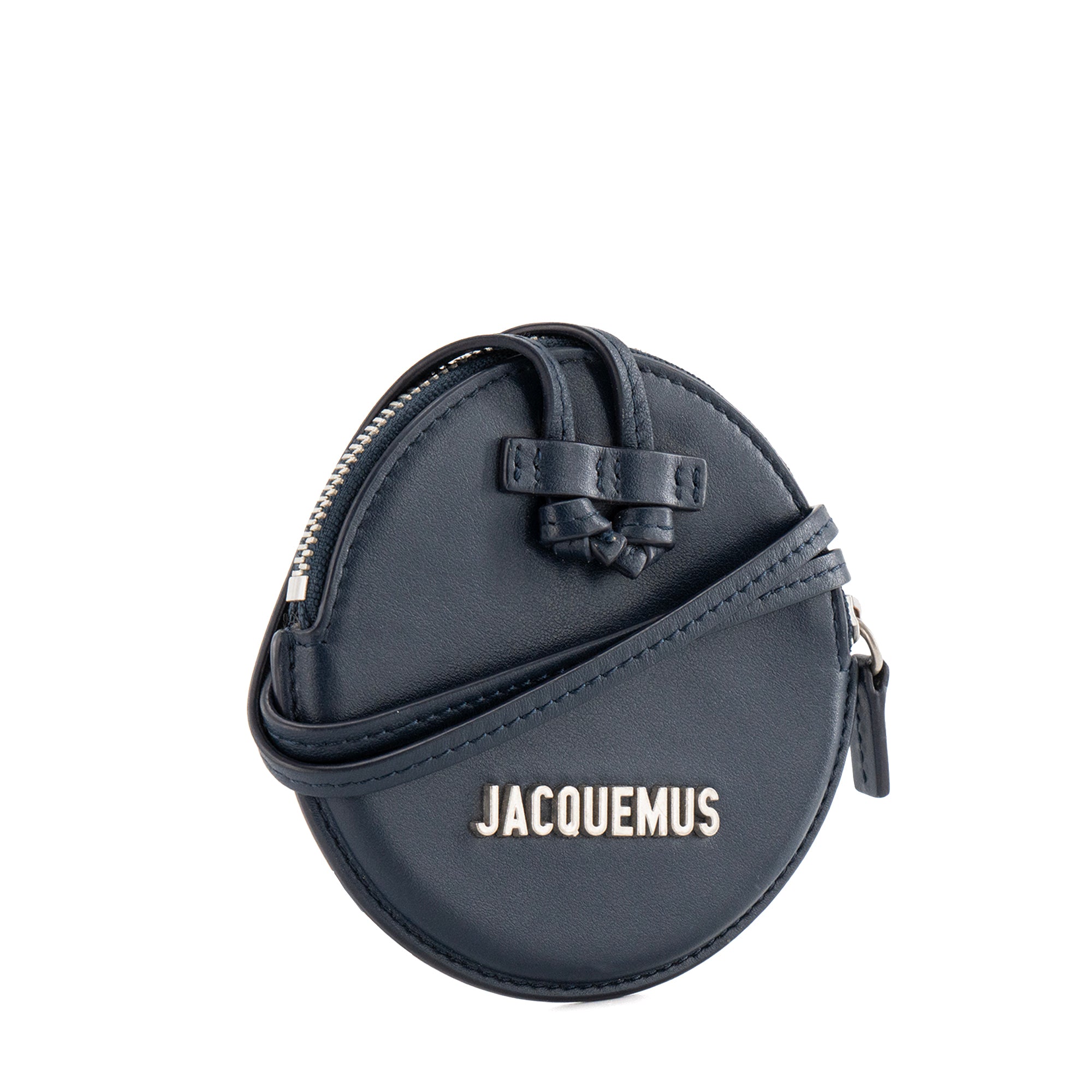 JACQUEMUS - Porte-monnaie Le Pitchou Jacquemus en cuir lisse bleu marine