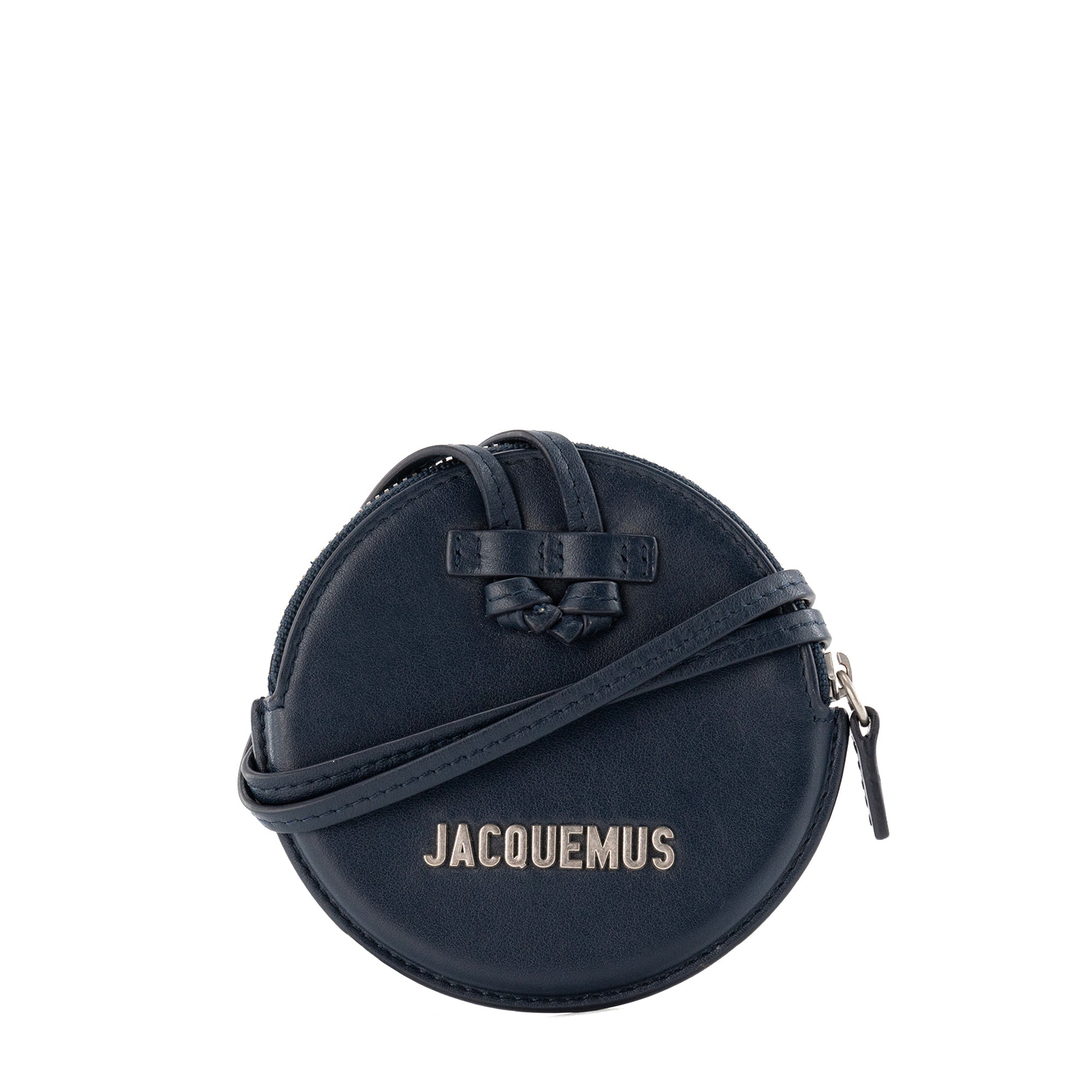 JACQUEMUS - Porte-monnaie Le Pitchou Jacquemus en cuir lisse bleu marine