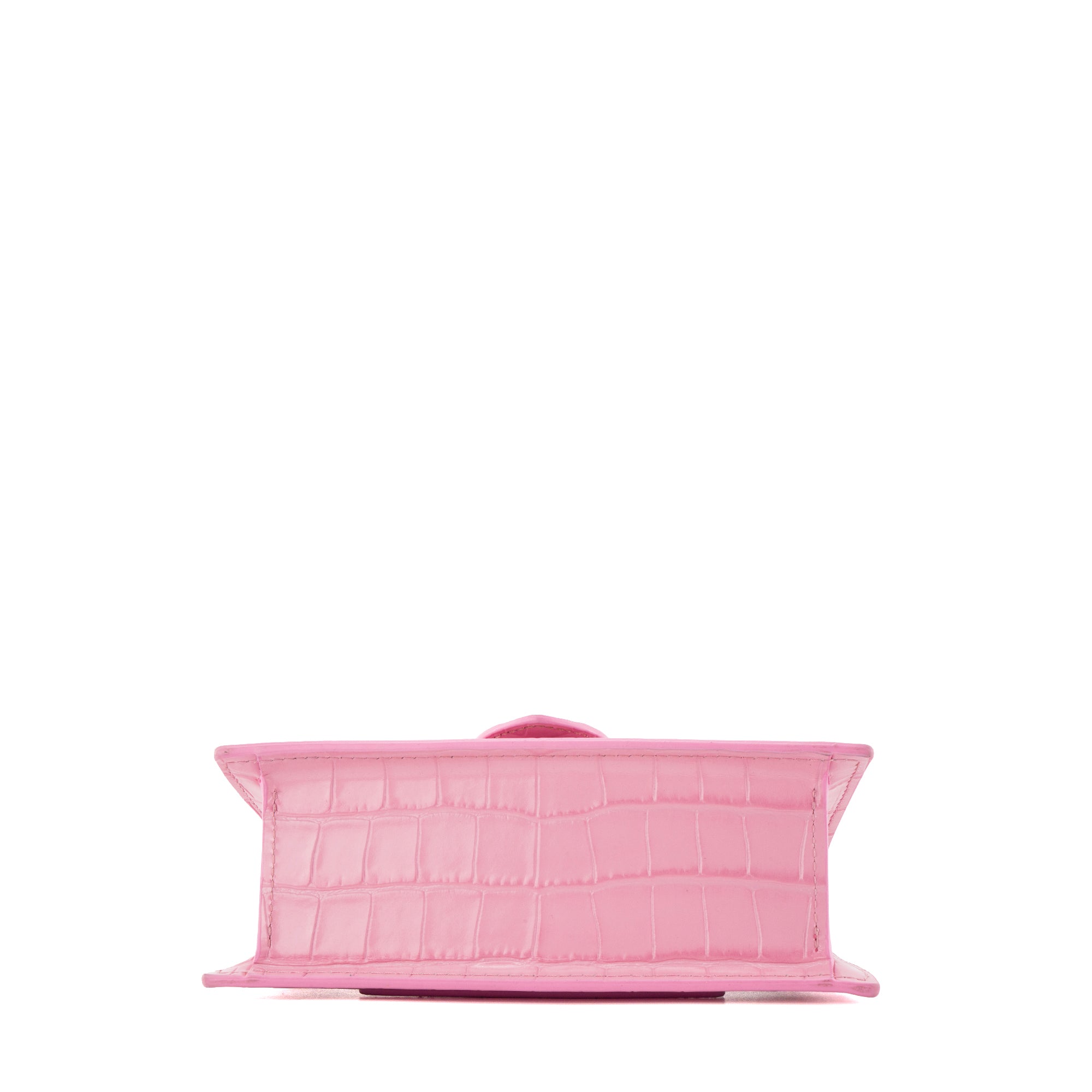 JACQUEMUS - Sac à bandoulière Bambino Jacquemus en cuir embossé crocodile rose