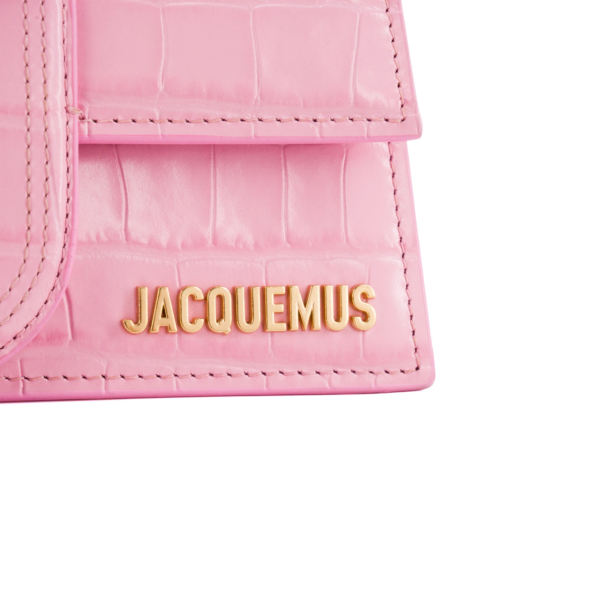 JACQUEMUS - Sac à bandoulière Bambino Jacquemus en cuir embossé crocodile rose