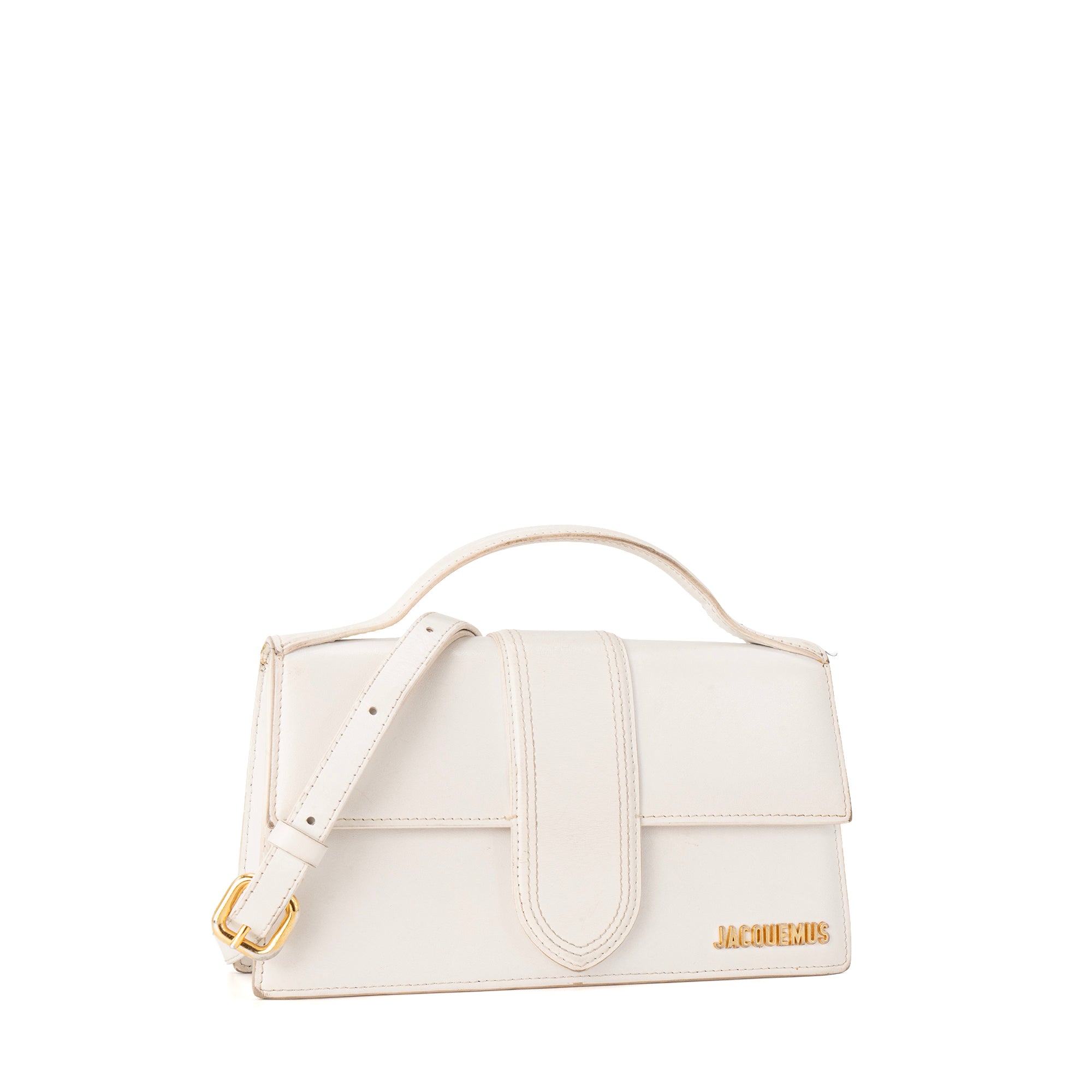 JACQUEMUS - Sac à bandoulière Bambino Jacquemus en cuir lisse blanc