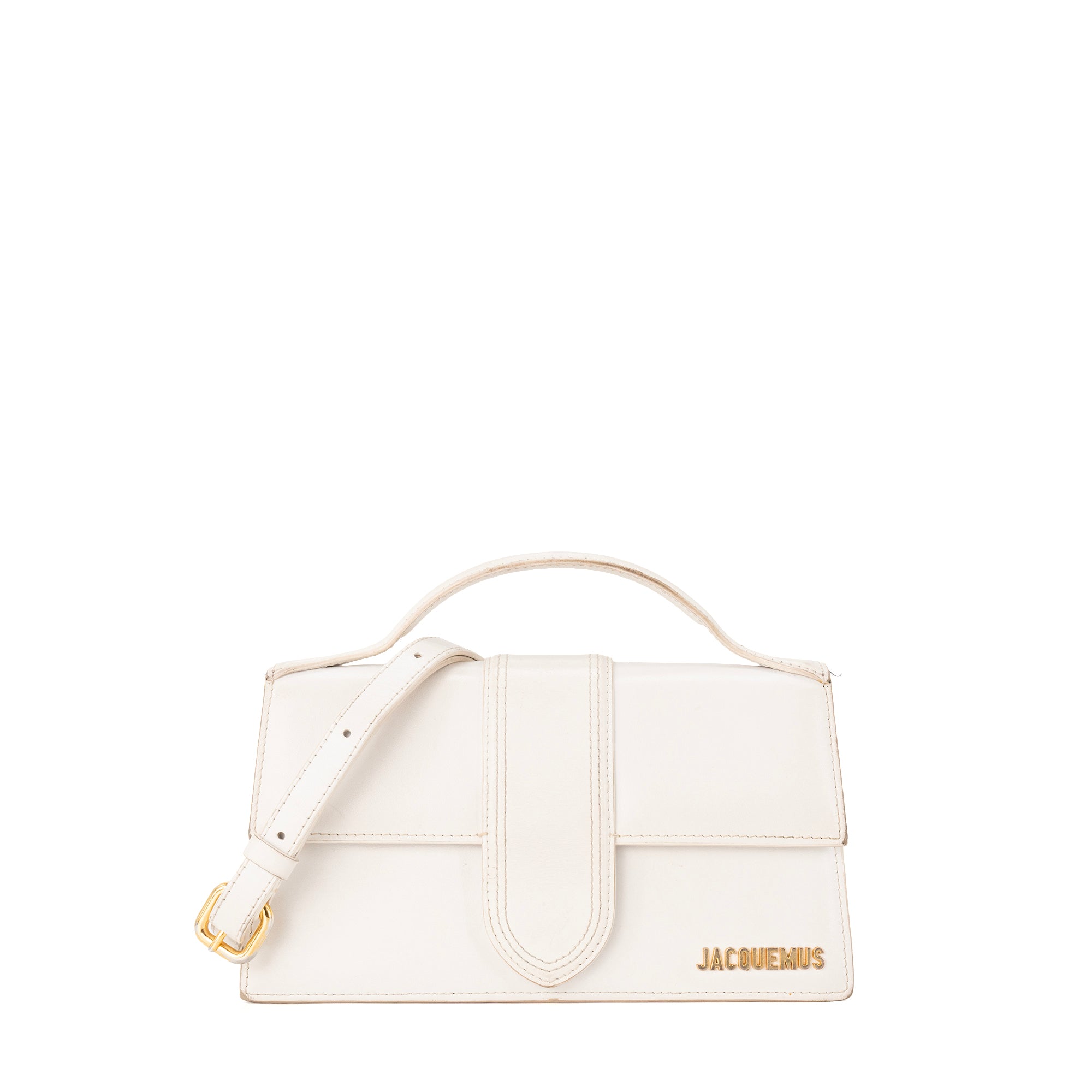 JACQUEMUS - Sac à bandoulière Bambino Jacquemus en cuir lisse blanc