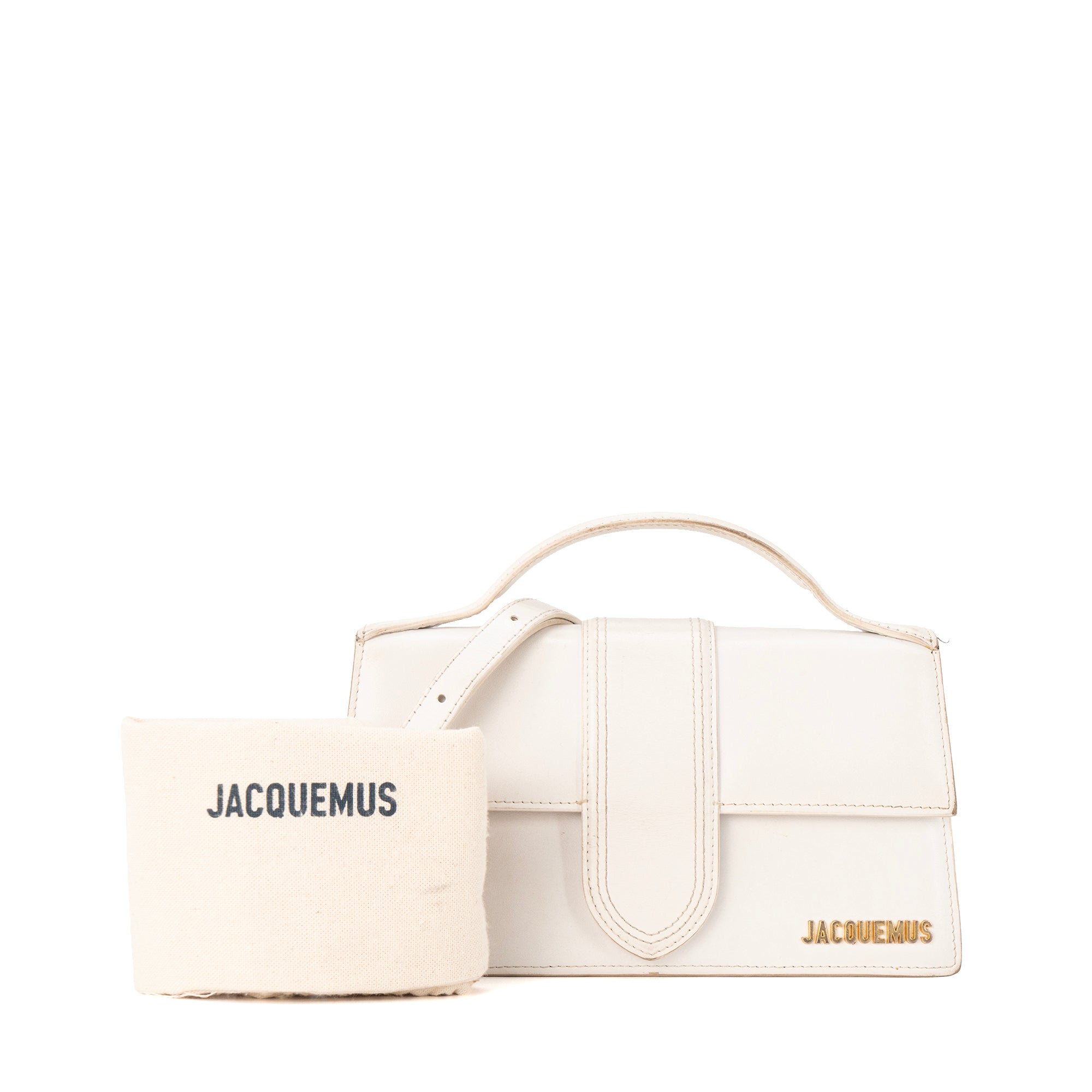 JACQUEMUS - Sac à bandoulière Bambino Jacquemus en cuir lisse blanc
