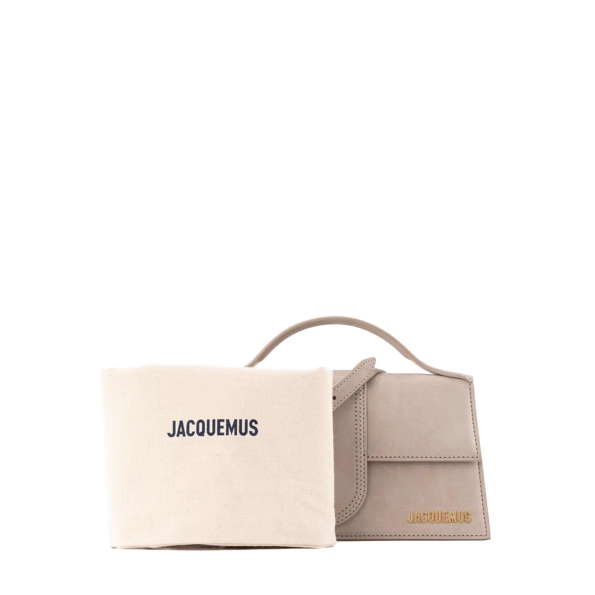 JACQUEMUS - Sac à bandoulière Le Grand Bambino Jacquemus en cuir suède gris