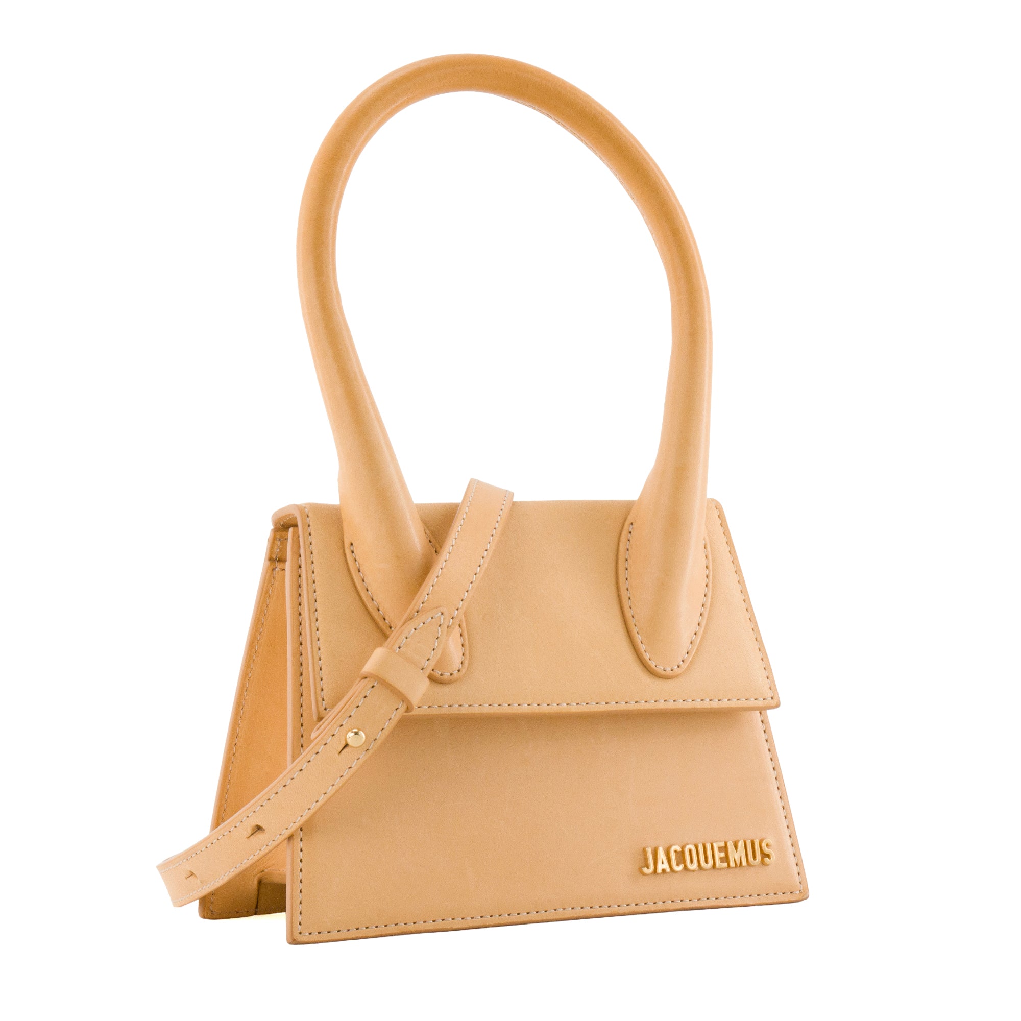 JACQUEMUS - Sac à bandoulière Le Chiquito Moyen Jacquemus en cuir lisse jaune