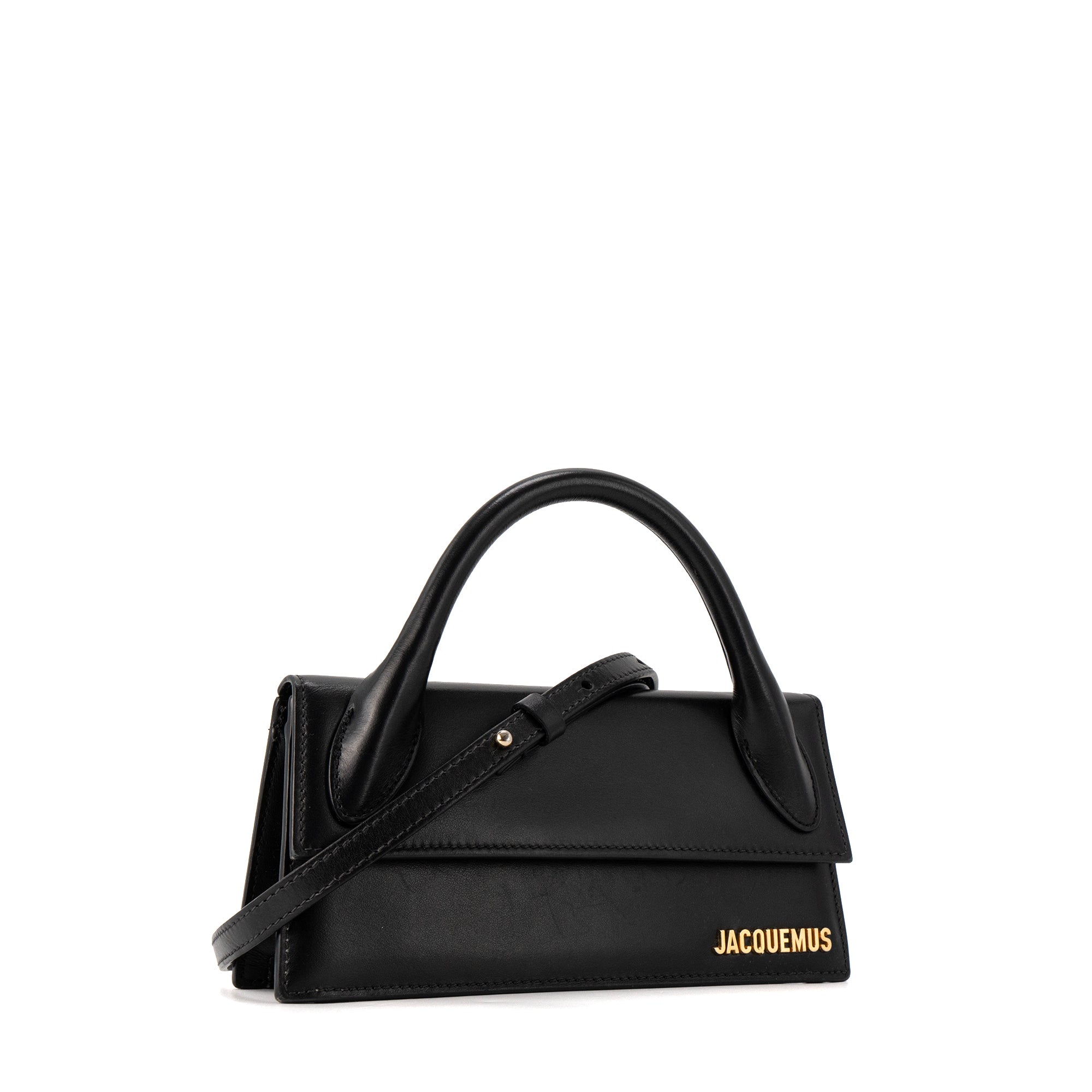 JACQUEMUS - Sac à bandoulière Chiquito Long Jacquemus en cuir lisse noir