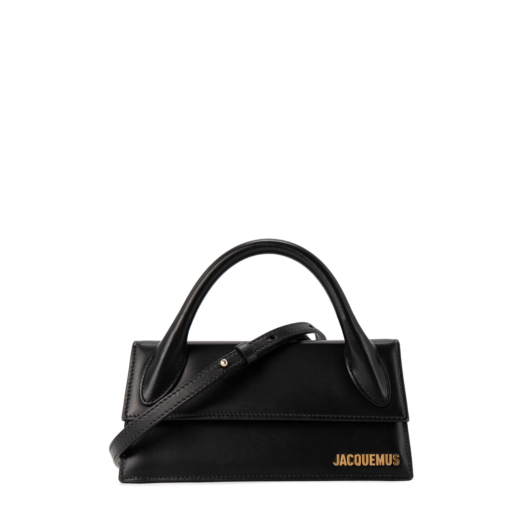 JACQUEMUS - Sac à bandoulière Chiquito Long Jacquemus en cuir lisse noir