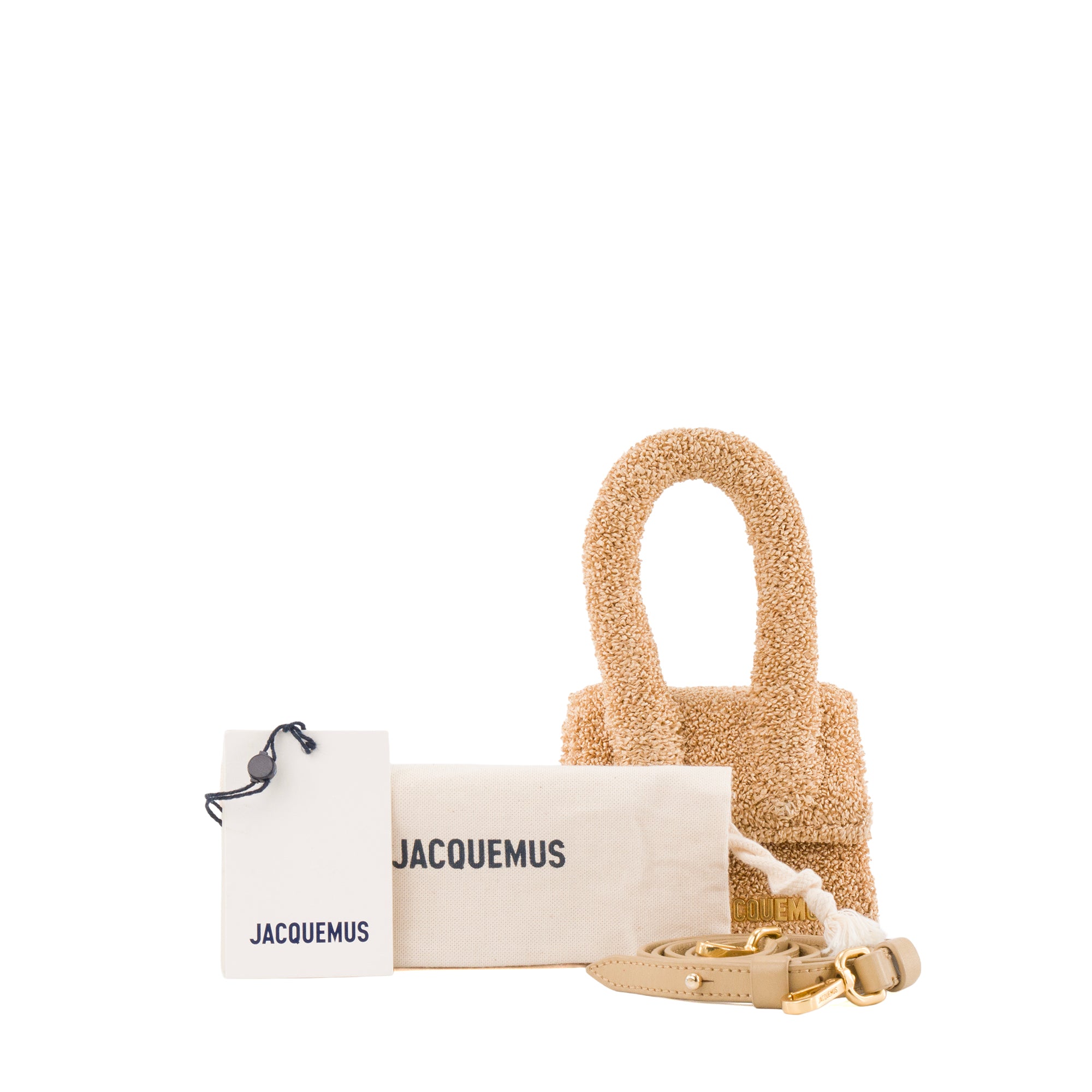JACQUEMUS - Sac à bandoulière Chiquito Mini Jacquemus en raphia et cuir beige