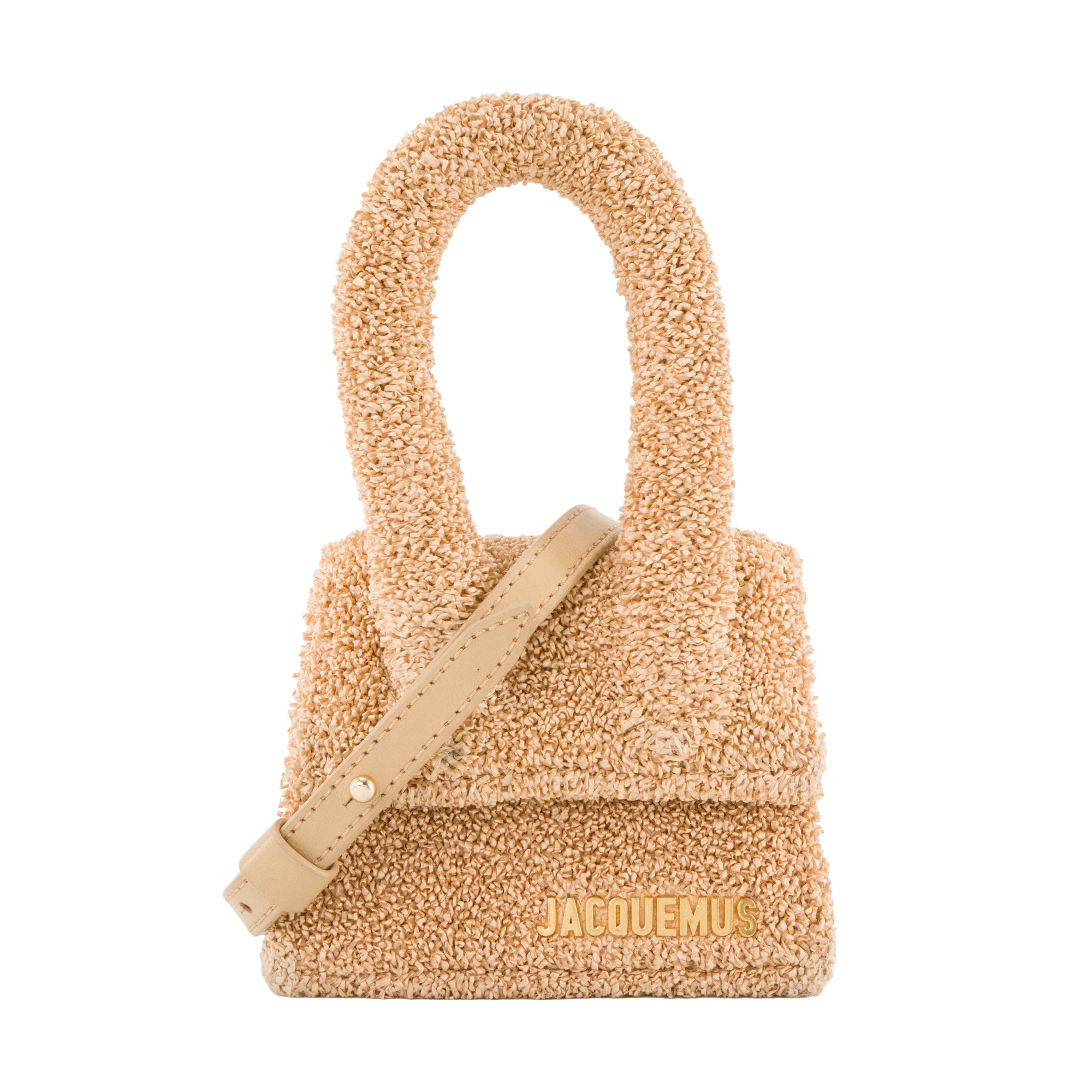 JACQUEMUS - Sac à bandoulière Chiquito Mini Jacquemus en raphia et cuir beige