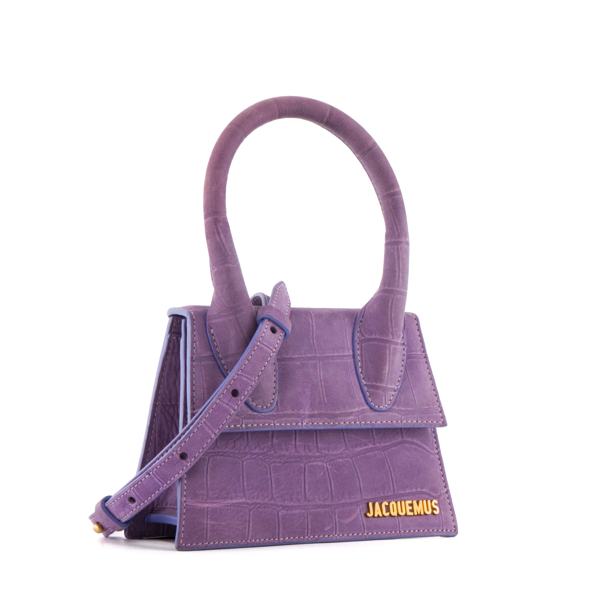 JACQUEMUS - Sac à bandoulière Chiquito Moyen Jacquemus en cuir embossé violet