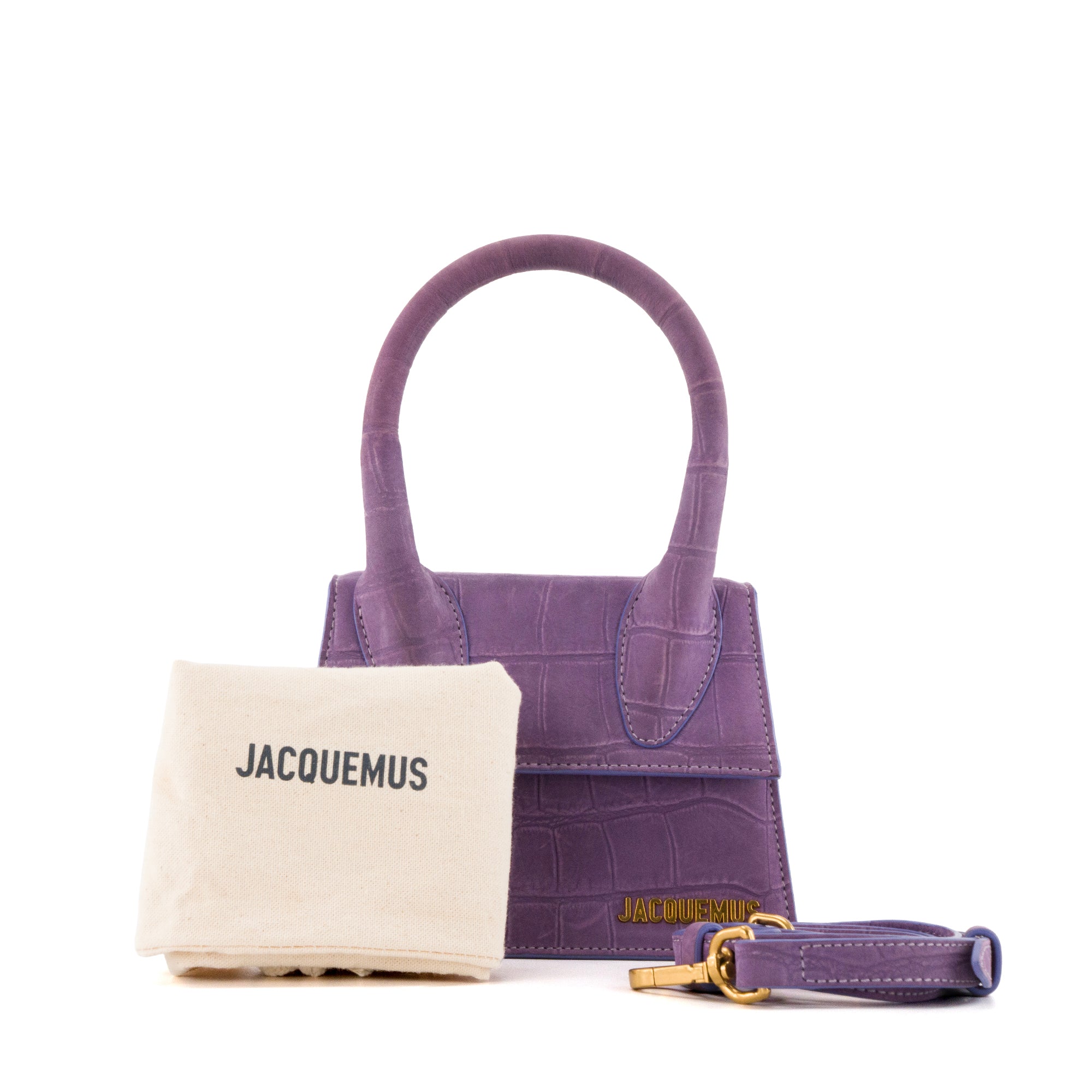 JACQUEMUS - Sac à bandoulière Chiquito Moyen Jacquemus en cuir embossé violet