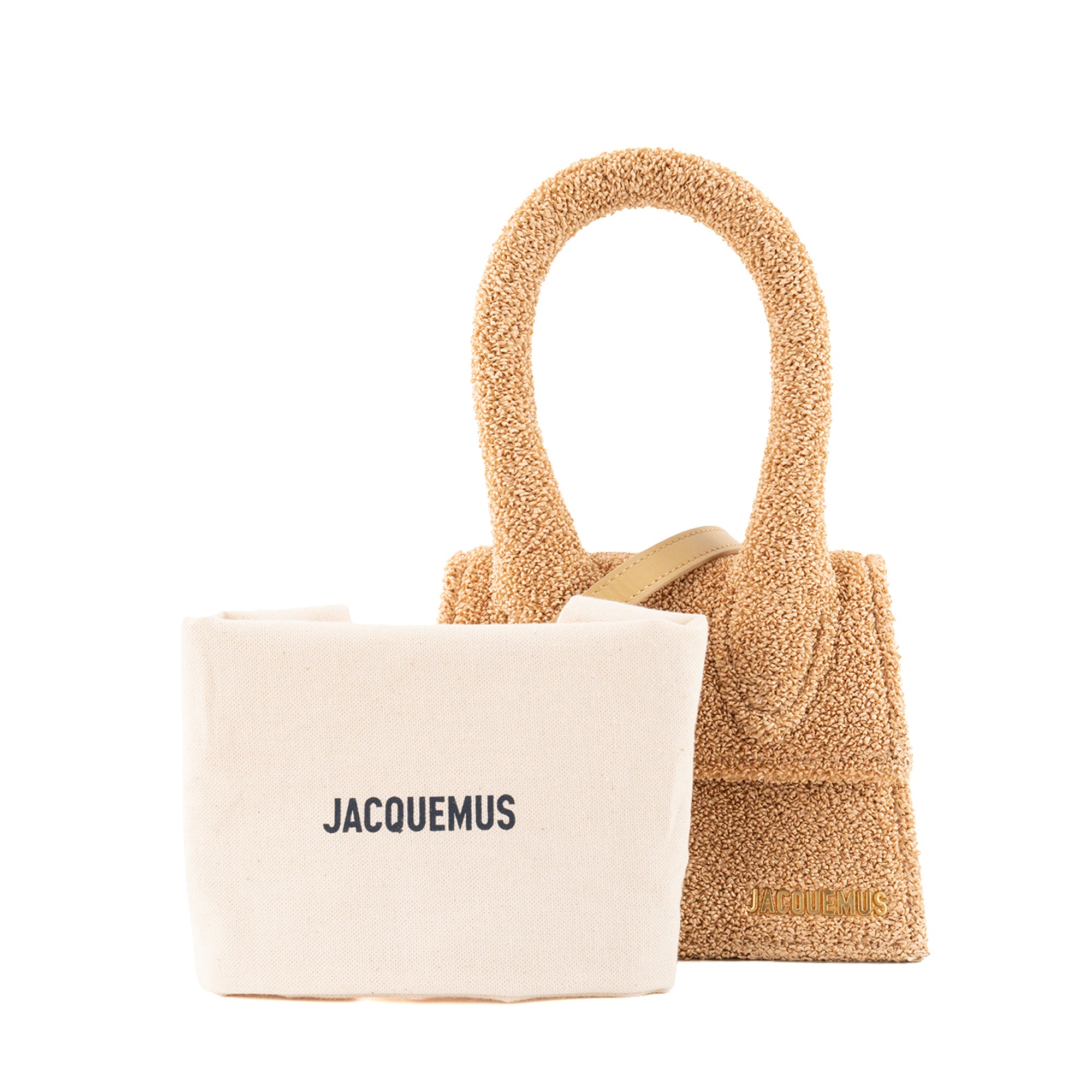 JACQUEMUS - Sac à bandoulière Chiquito Moyen Jacquemus en raphia beige