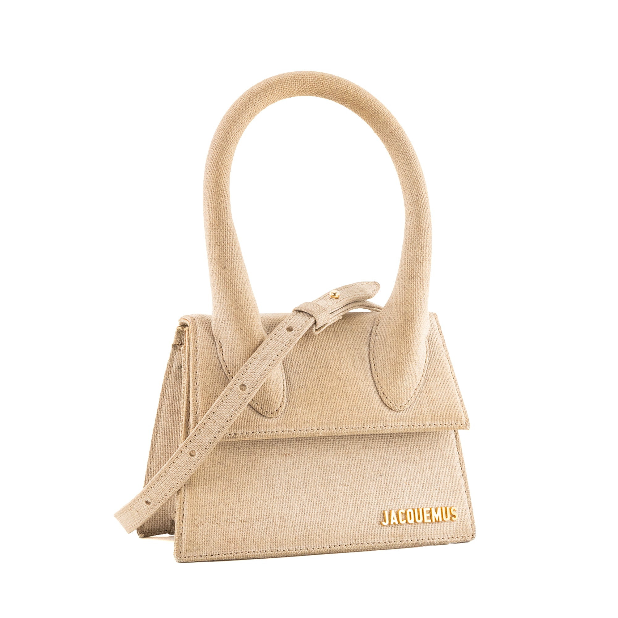 JACQUEMUS - Sac à bandoulière Chiquito moyen Jacquemus en toile beige