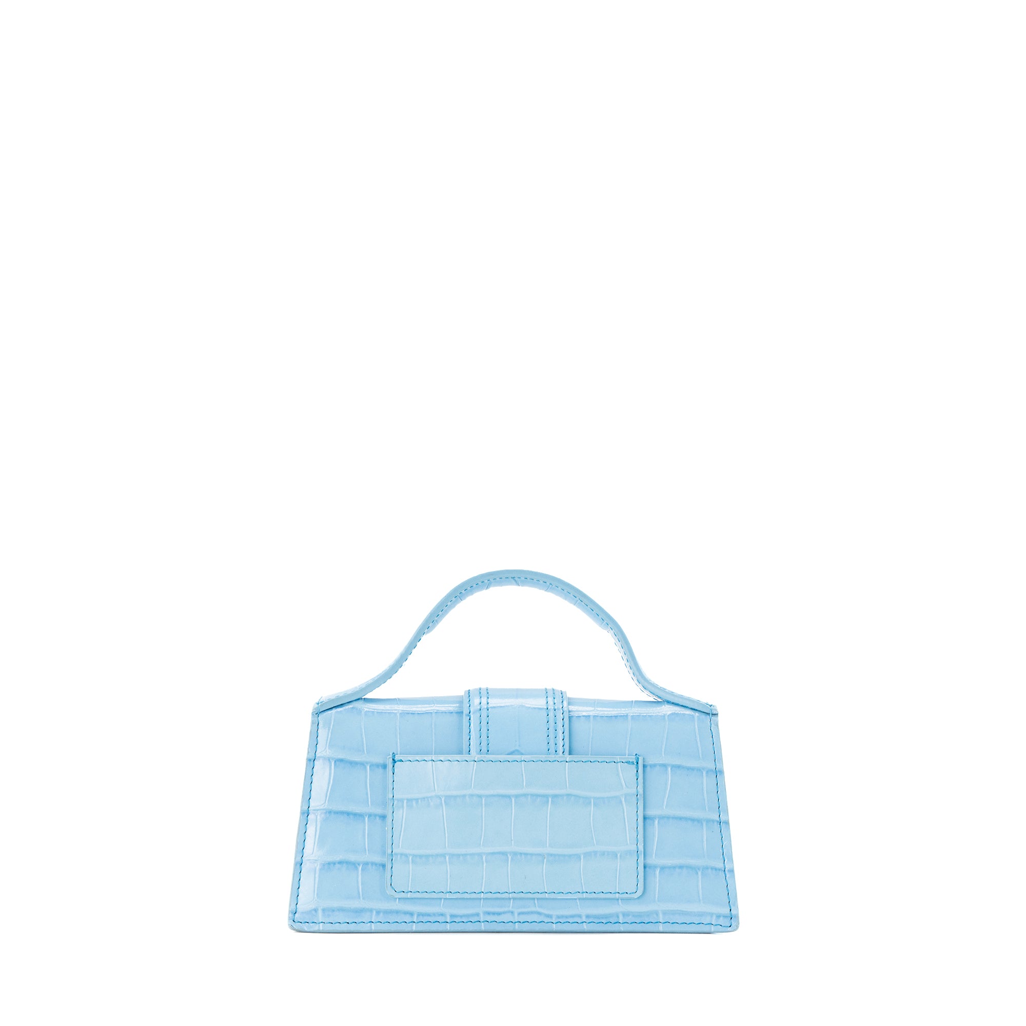 JACQUEMUS - Sac à bandoulière Le Bambino Jacquemus en cuir embossé crocodile bleu