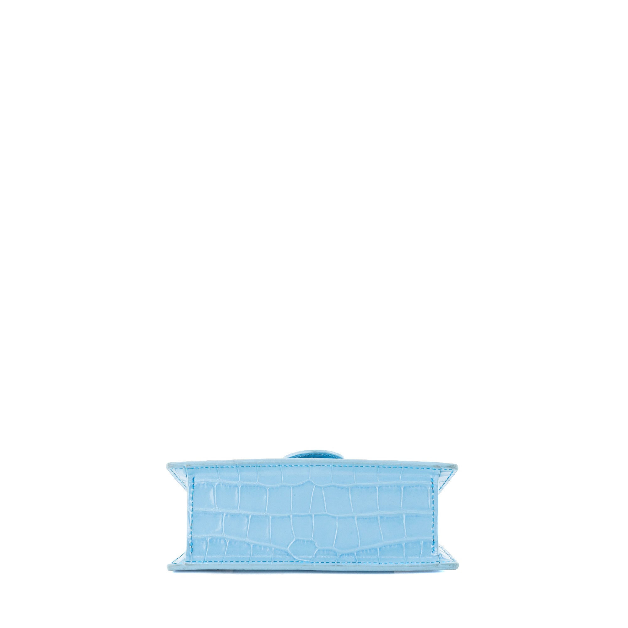 JACQUEMUS - Sac à bandoulière Le Bambino Jacquemus en cuir embossé crocodile bleu