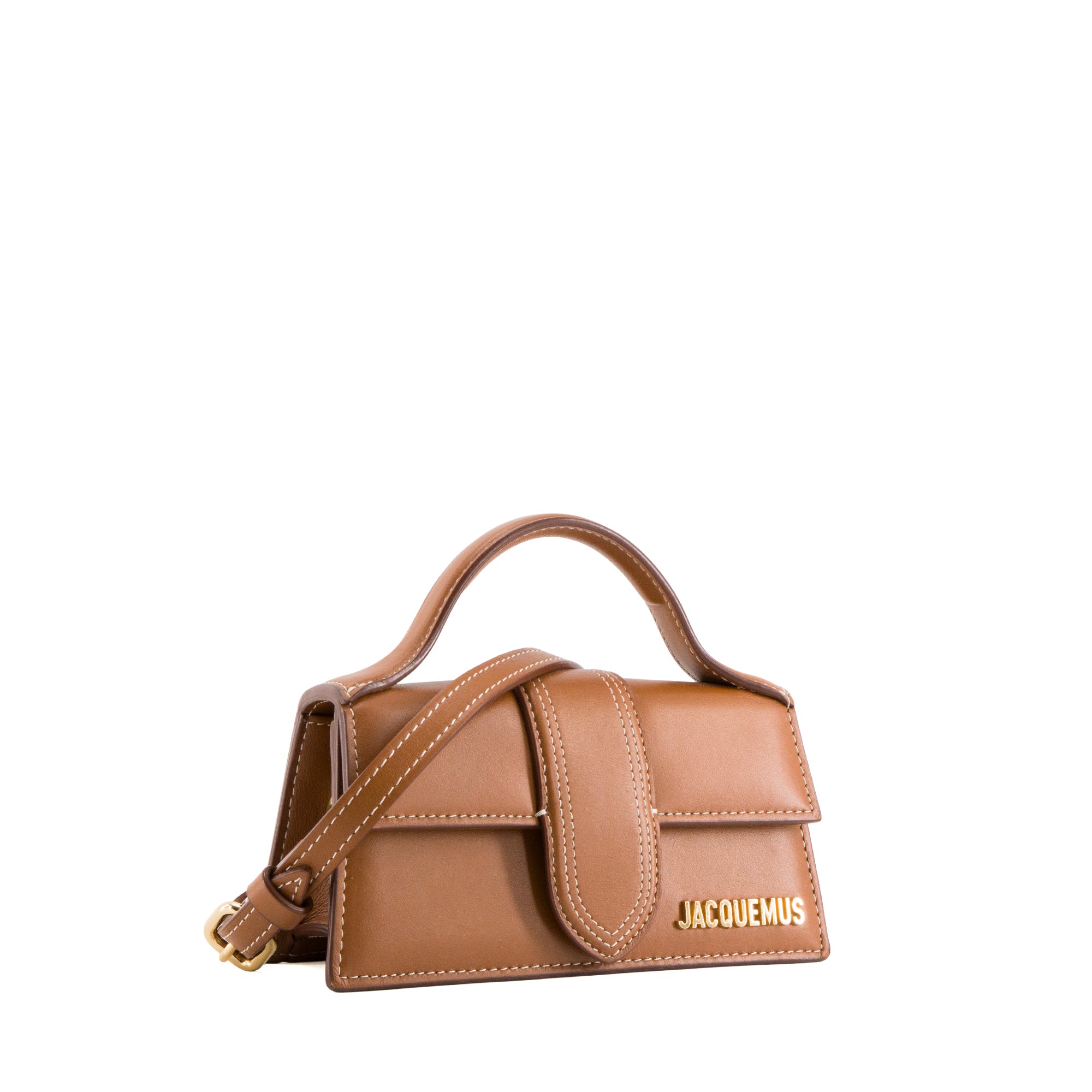 JACQUEMUS - Sac à bandoulière Le Bambino Jacquemus en cuir lisse marron