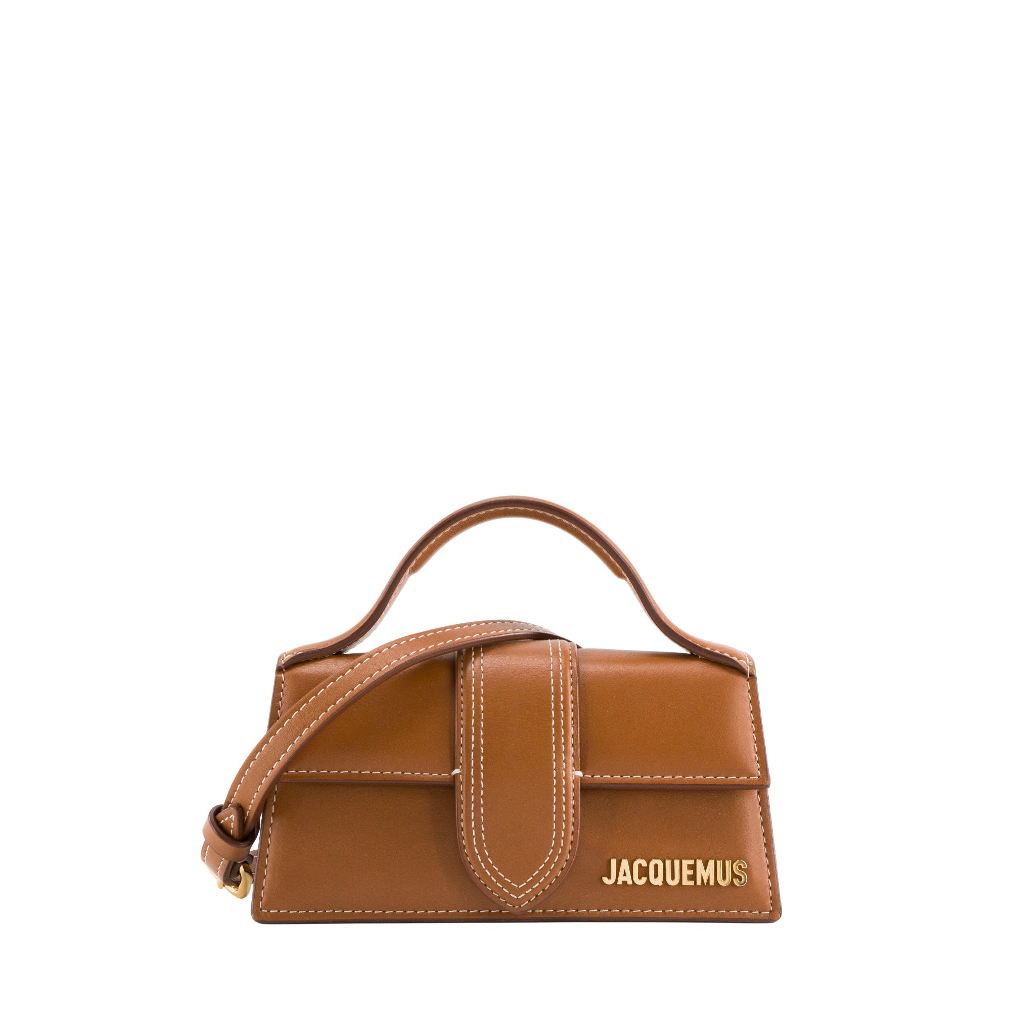 JACQUEMUS - Sac à bandoulière Le Bambino Jacquemus en cuir lisse marron
