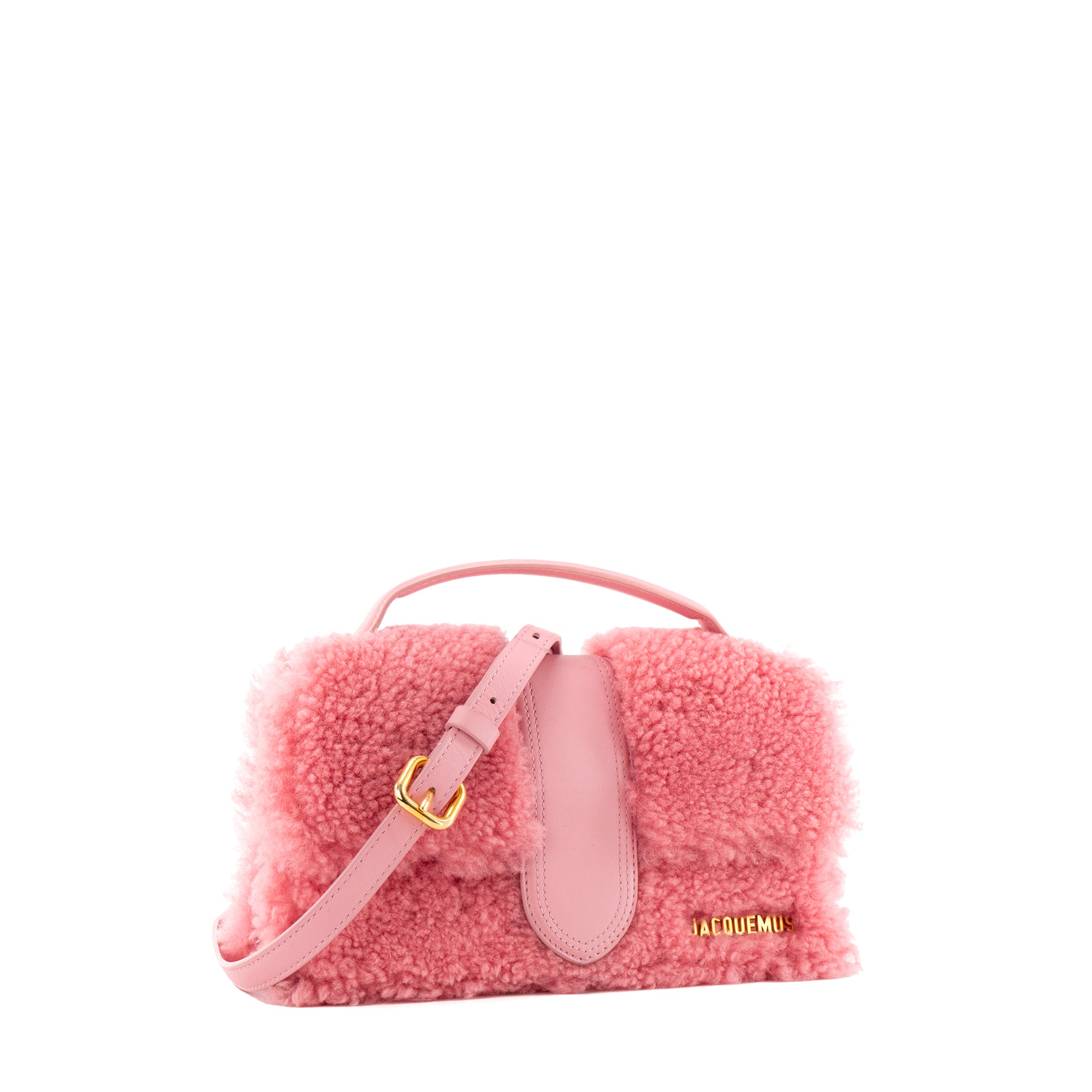 JACQUEMUS - Sac à bandoulière Le Bambino Jacquemus en fourrure et cuir rose