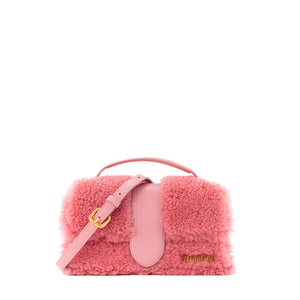 JACQUEMUS - Sac à bandoulière Le Bambino Jacquemus en fourrure et cuir rose