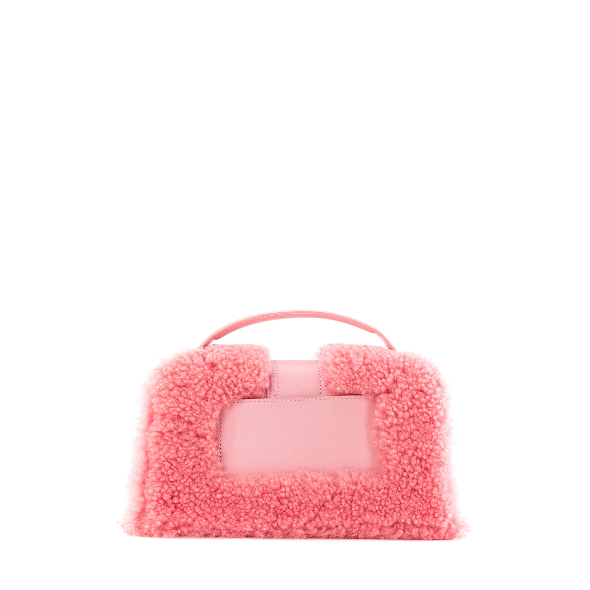 JACQUEMUS - Sac à bandoulière Le Bambino Jacquemus en fourrure et cuir rose