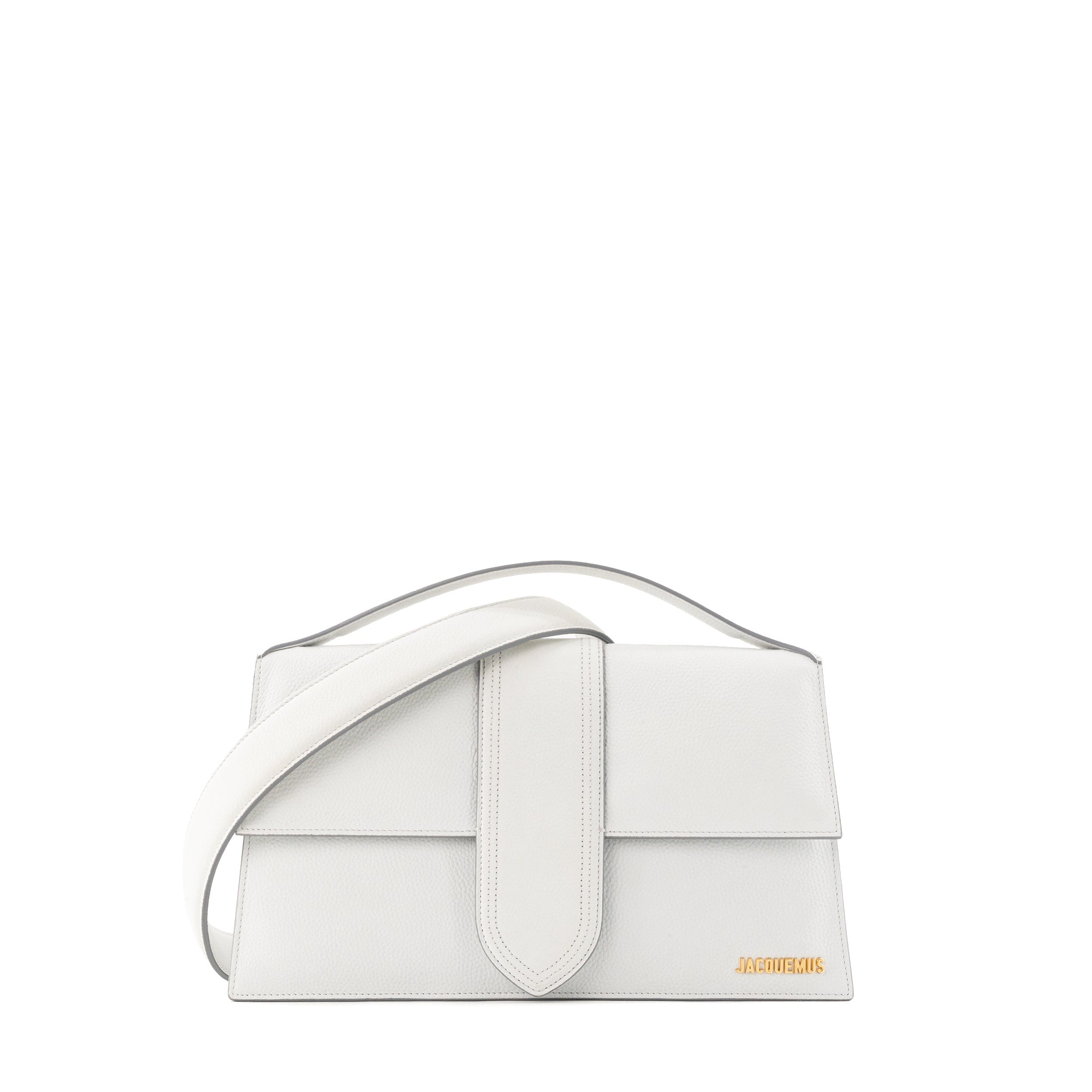 JACQUEMUS - Sac à bandoulière Le Bambinou Jacquemus en cuir grainé gris clair