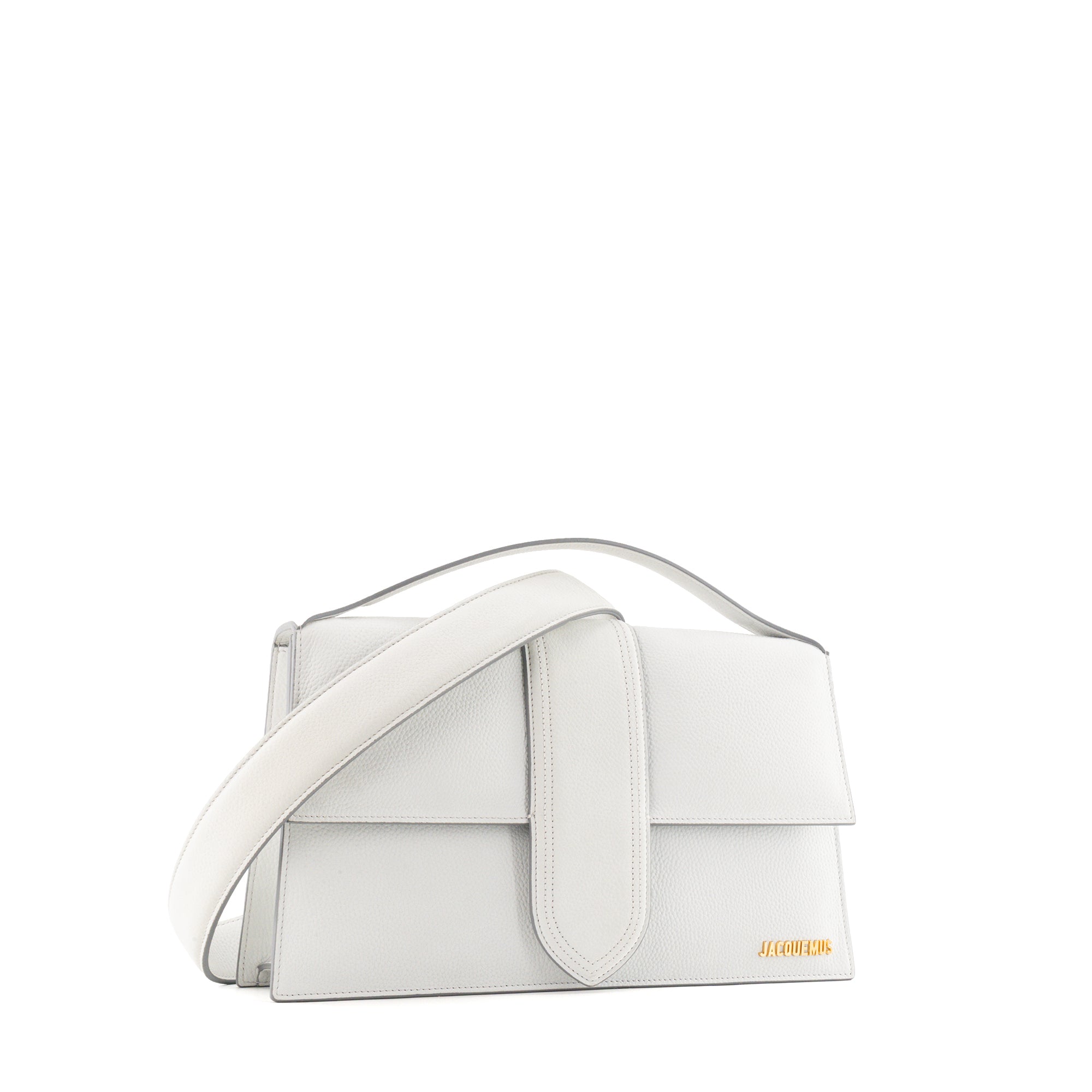 JACQUEMUS - Sac à bandoulière Le Bambinou Jacquemus en cuir grainé gris clair