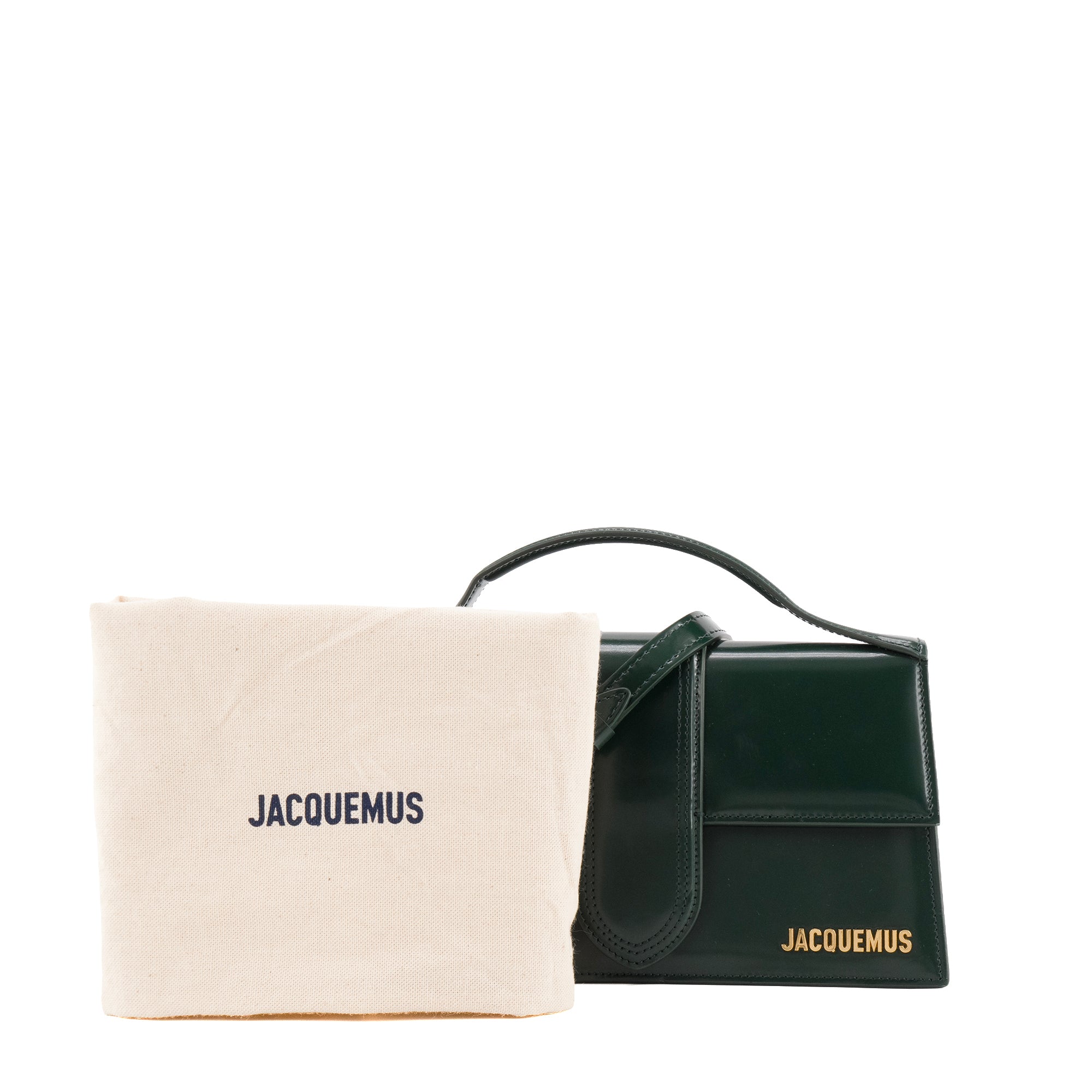 JACQUEMUS - Sac à bandoulière Le Grand Bambino Jacquemus en cuir glacé vert