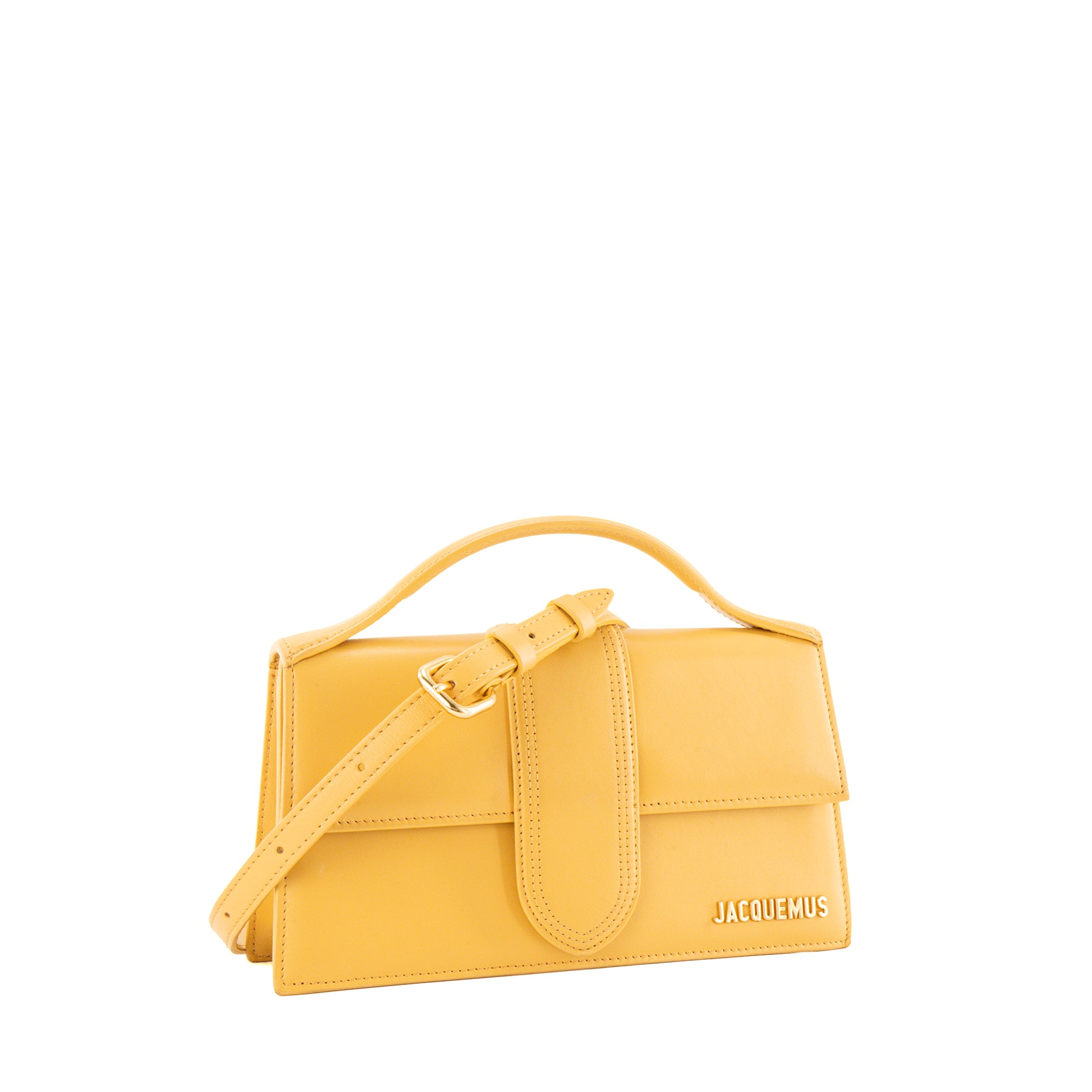 JACQUEMUS - Sac à bandoulière Le Grand Bambino Jacquemus en cuir lisse jaune