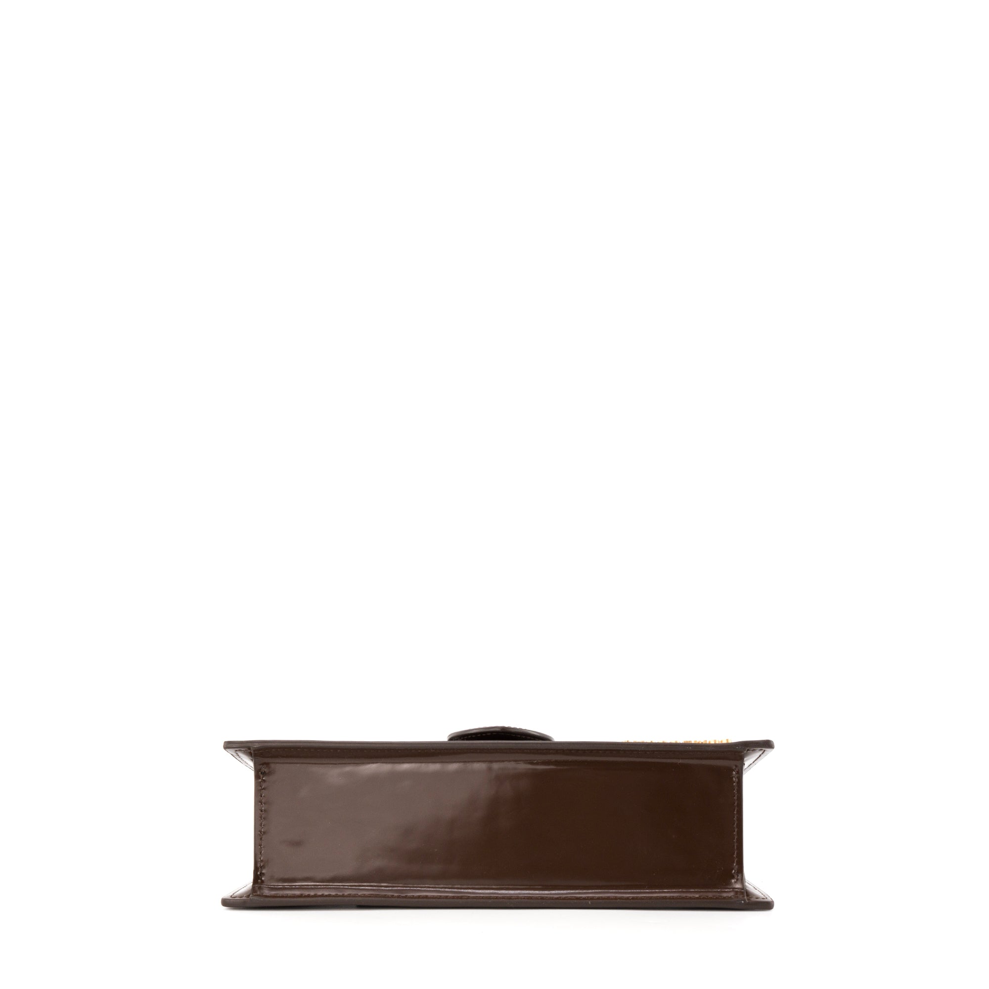 JACQUEMUS - Sac à bandoulière le Grand Bambino Jacquemus en cuir verni marron