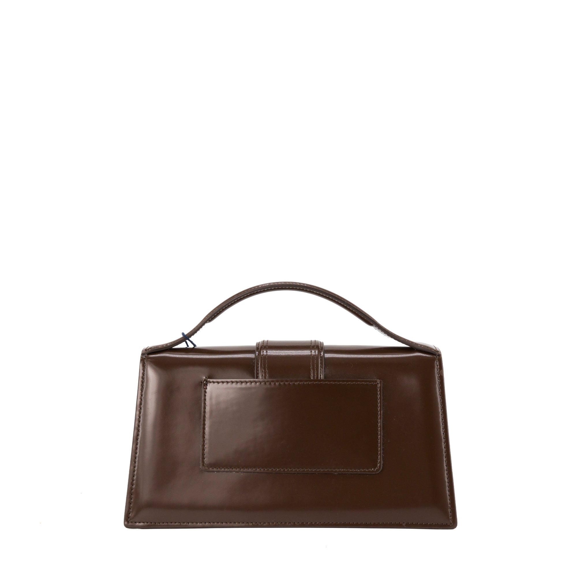 JACQUEMUS - Sac à bandoulière le Grand Bambino Jacquemus en cuir verni marron