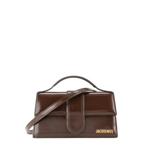 JACQUEMUS - Sac à bandoulière Le Grand Bambino Jacquemus en cuir verni marron
