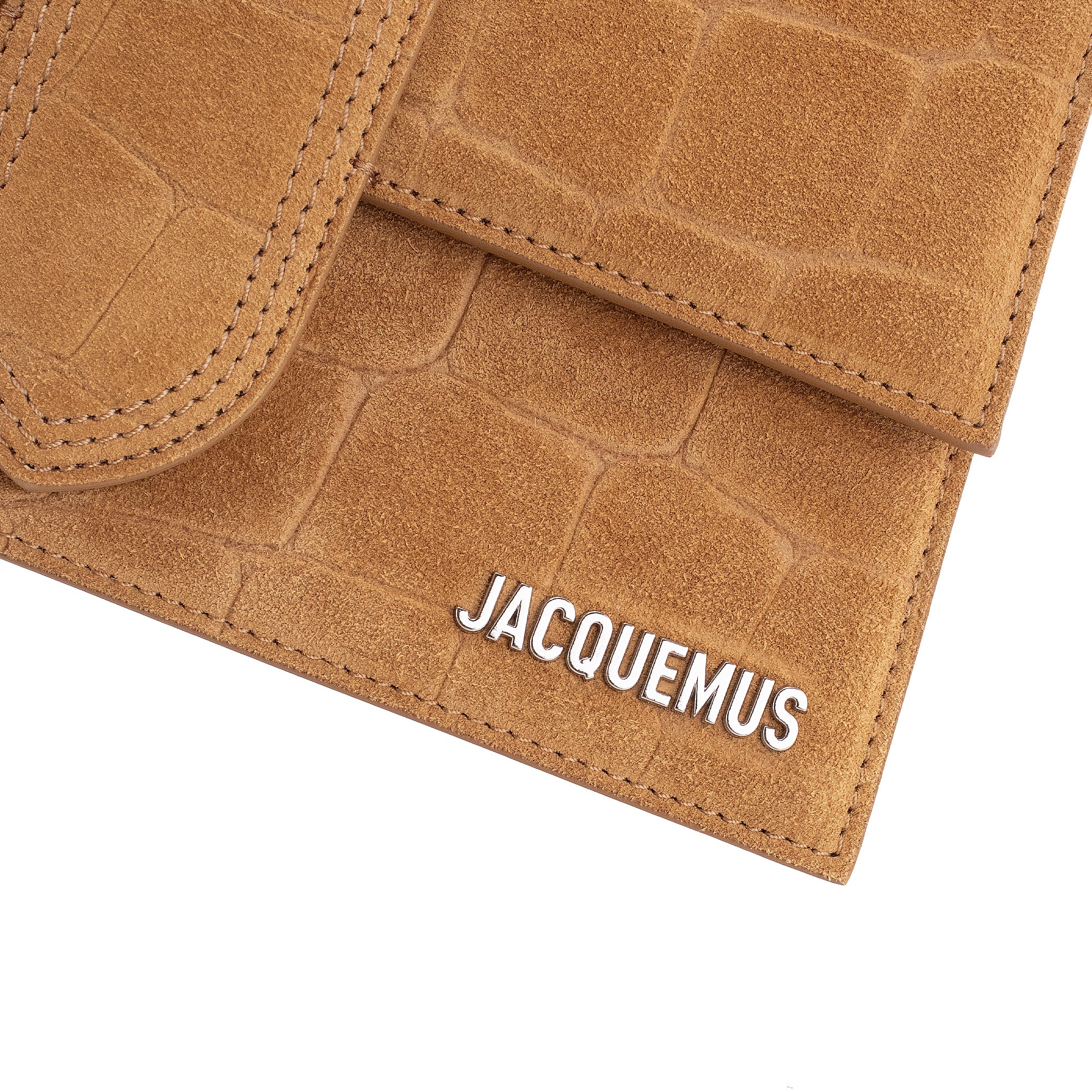 JACQUEMUS - Sac à bandoulière Le Grand Bambino Jacquemus en daim embossé croco marron