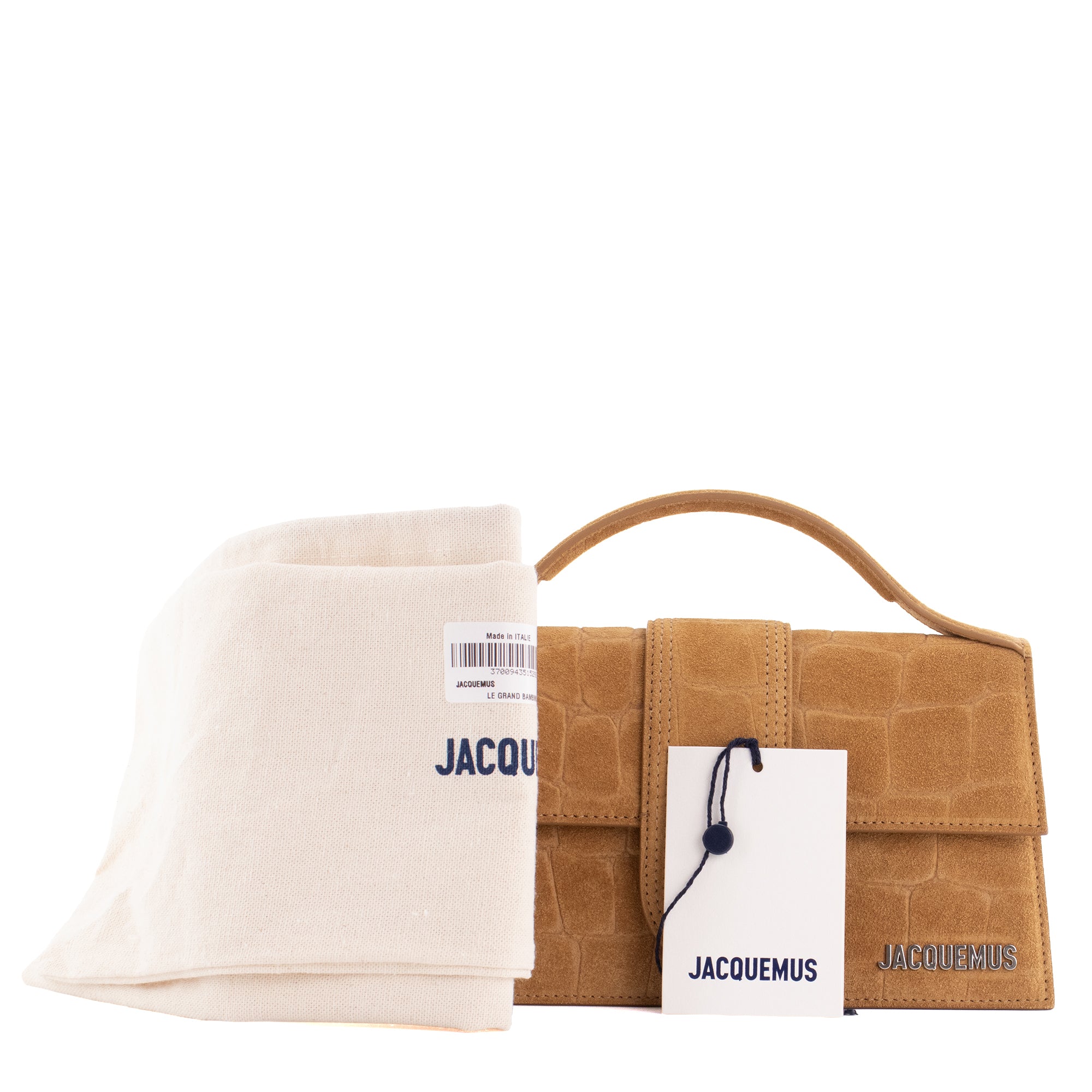 JACQUEMUS - Sac à bandoulière Le Grand Bambino Jacquemus en daim embossé croco marron
