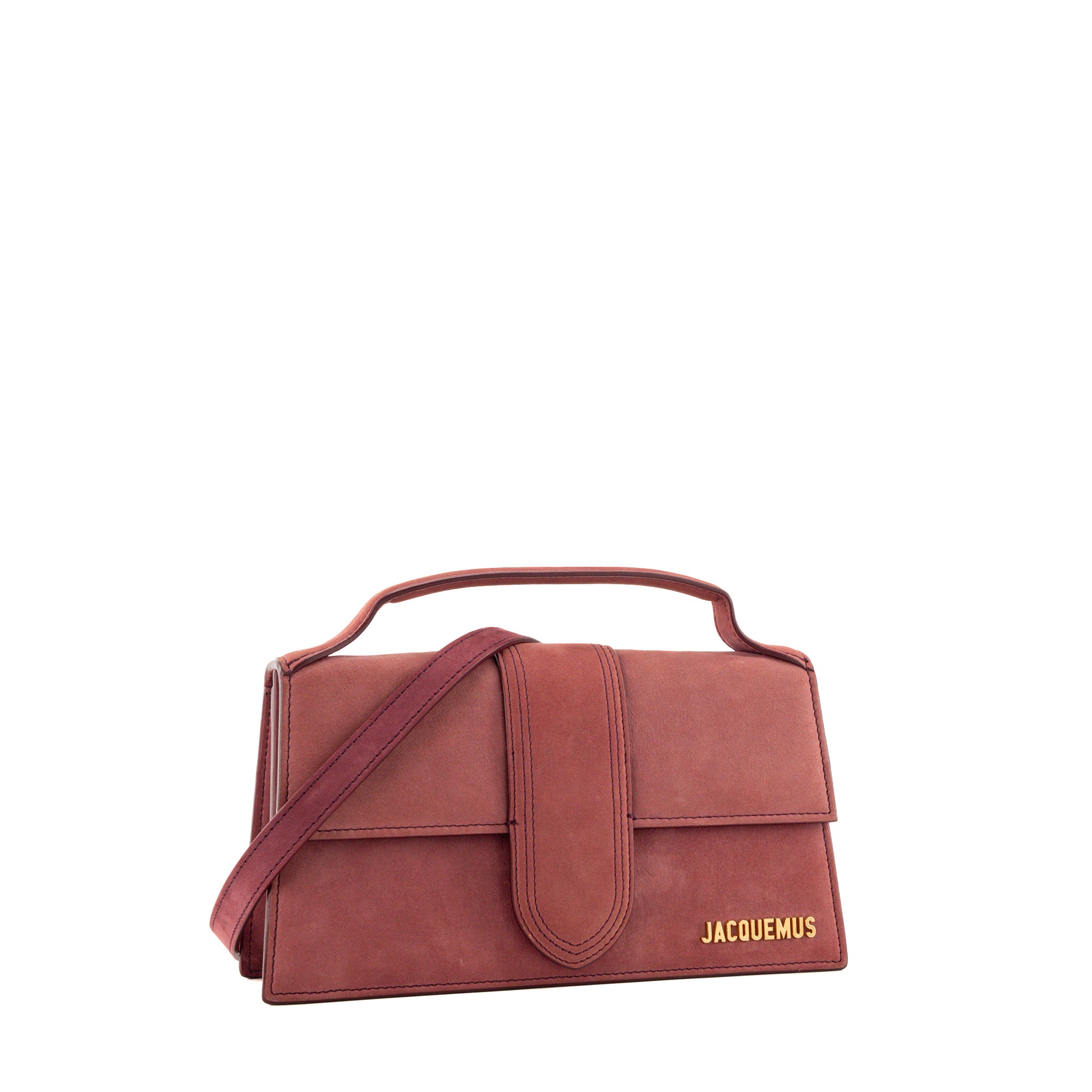 JACQUEMUS - Sac à bandoulière Le Grand Bambino Jacquemus en nubuck bordeaux