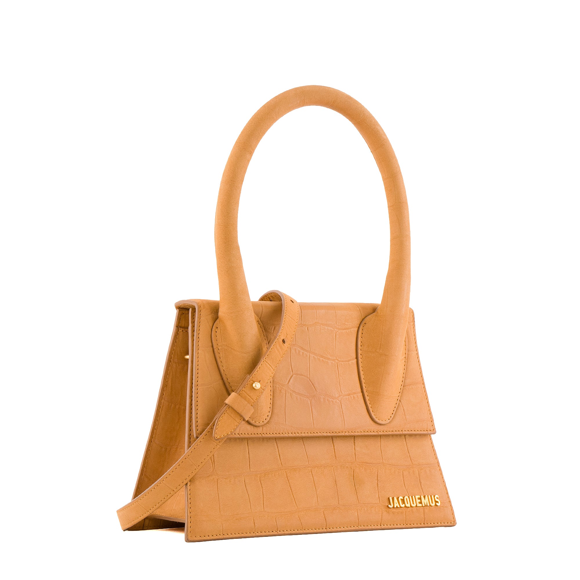 JACQUEMUS - Sac à bandoulière Le Grand Chiquito Jacquemus en cuir embossé croco marron