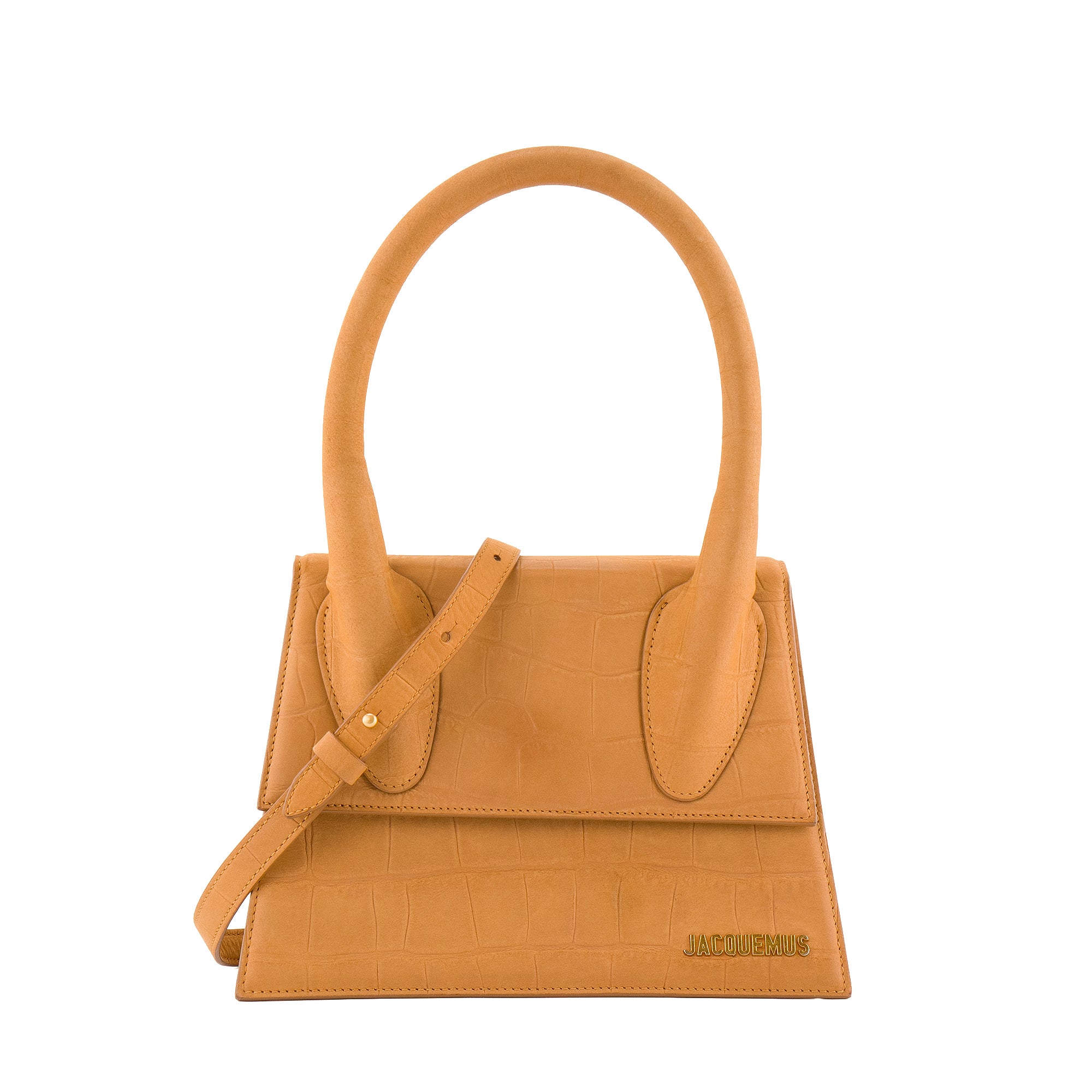 JACQUEMUS - Sac à bandoulière Le Grand Chiquito Jacquemus en cuir embossé croco marron