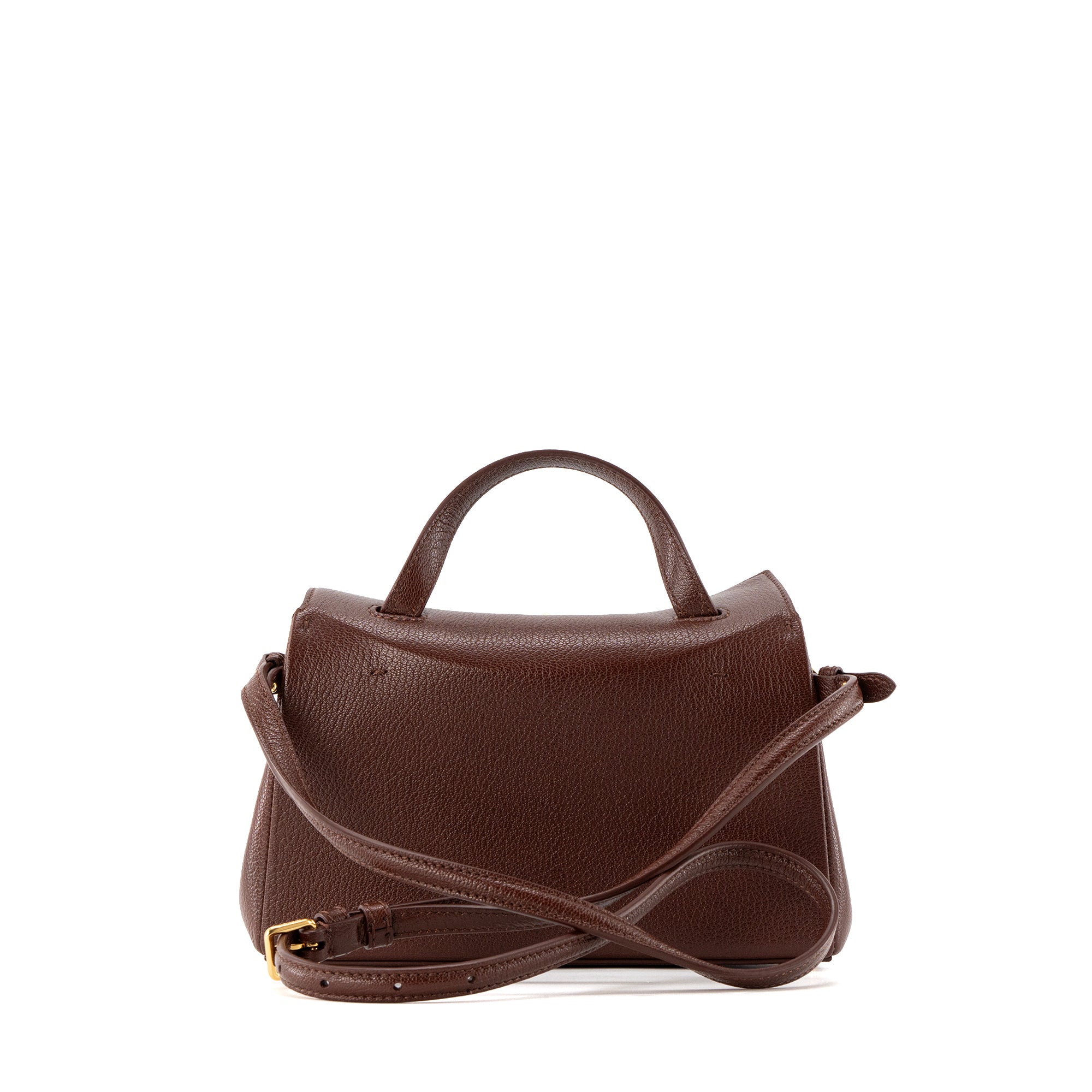 JACQUEMUS - Sac à bandoulière Le petit Valérie Jacquemus en cuir grainé marron