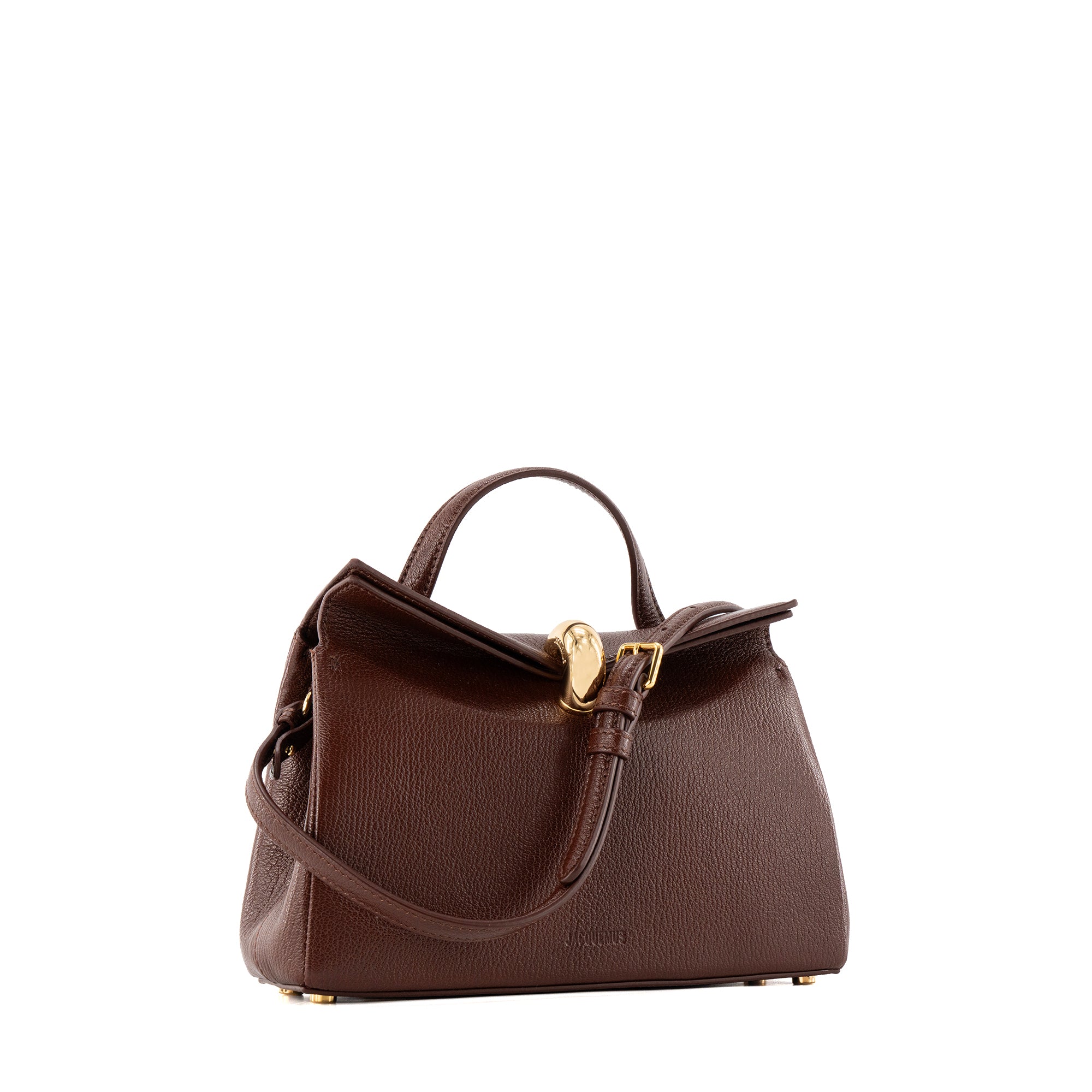 JACQUEMUS - Sac à bandoulière Le petit Valérie Jacquemus en cuir grainé marron