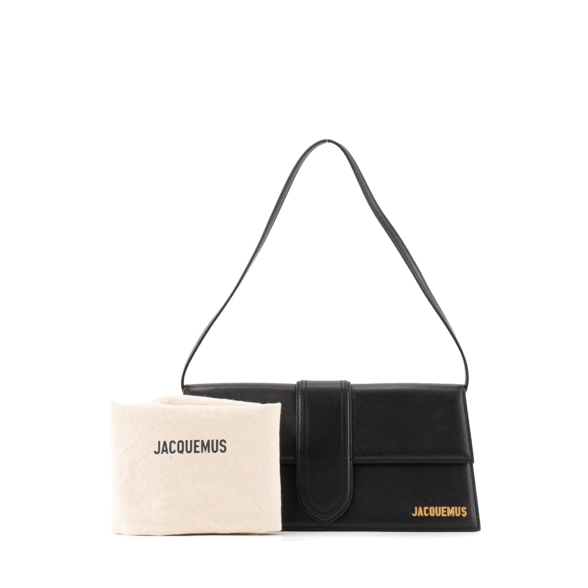 JACQUEMUS - Sac à épaule Bambino Long Jacquemus en cuir noir