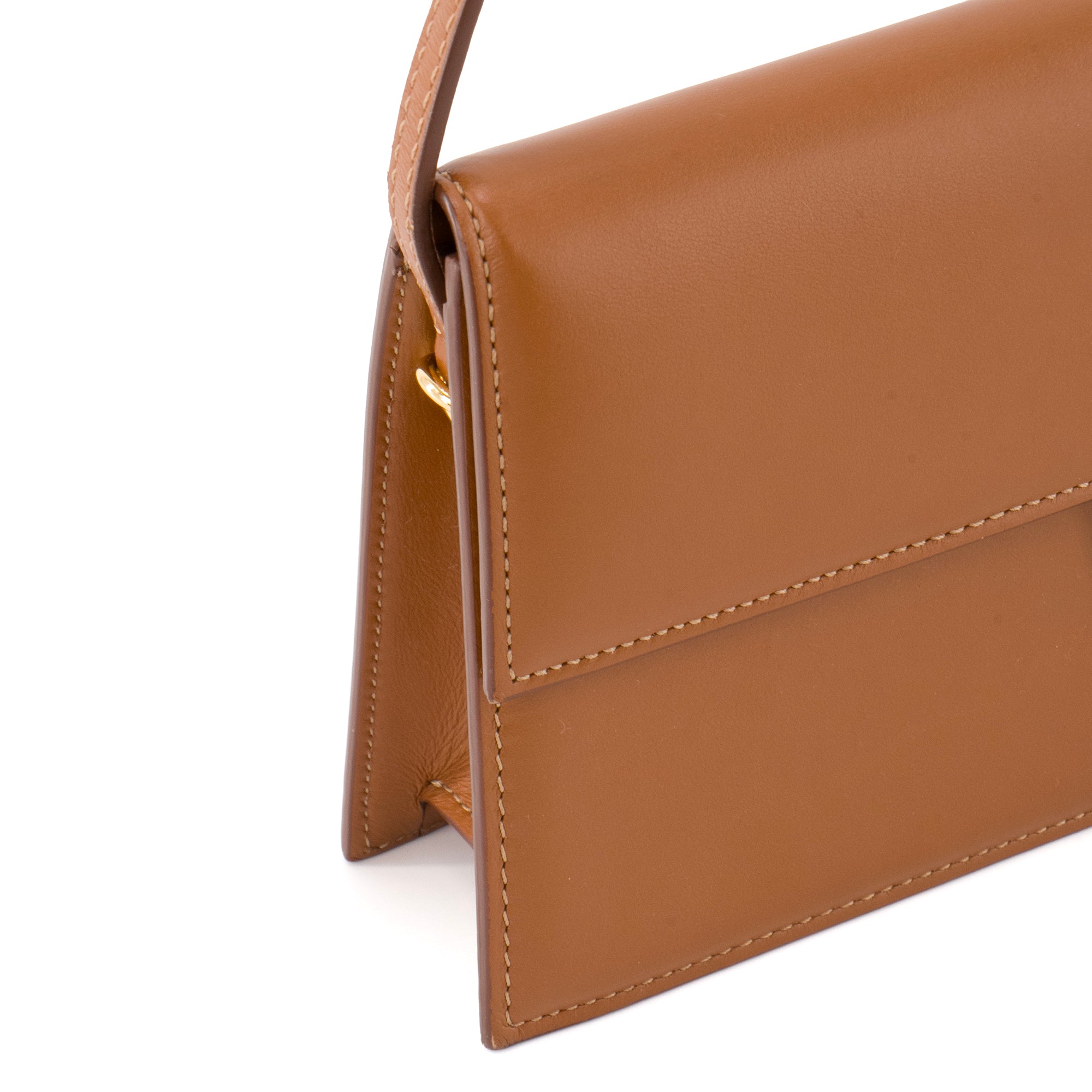 JACQUEMUS - Sac à épaule Le Bambino Long Jacquemus en cuir marron