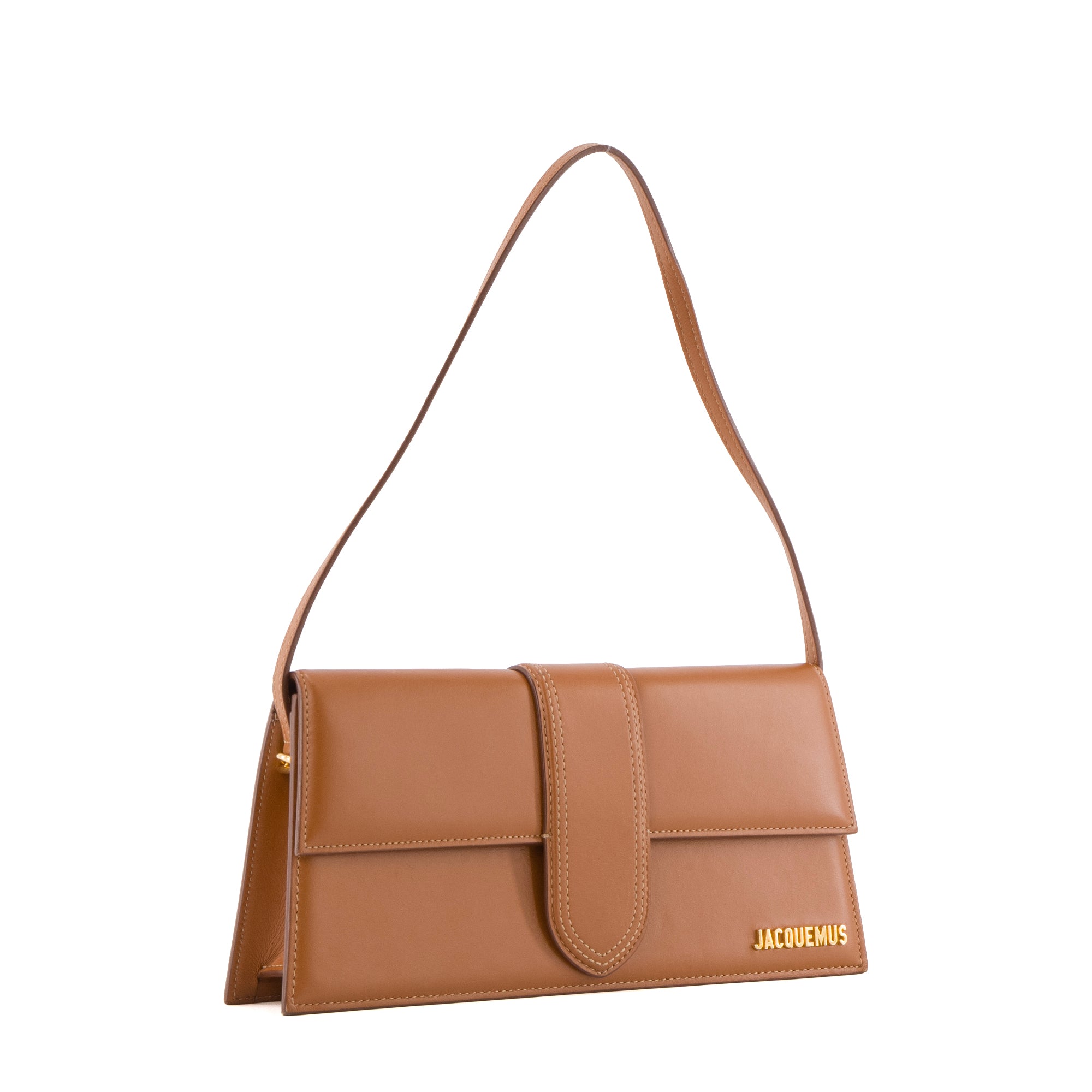 JACQUEMUS - Sac à épaule Le Bambino Long Jacquemus en cuir marron