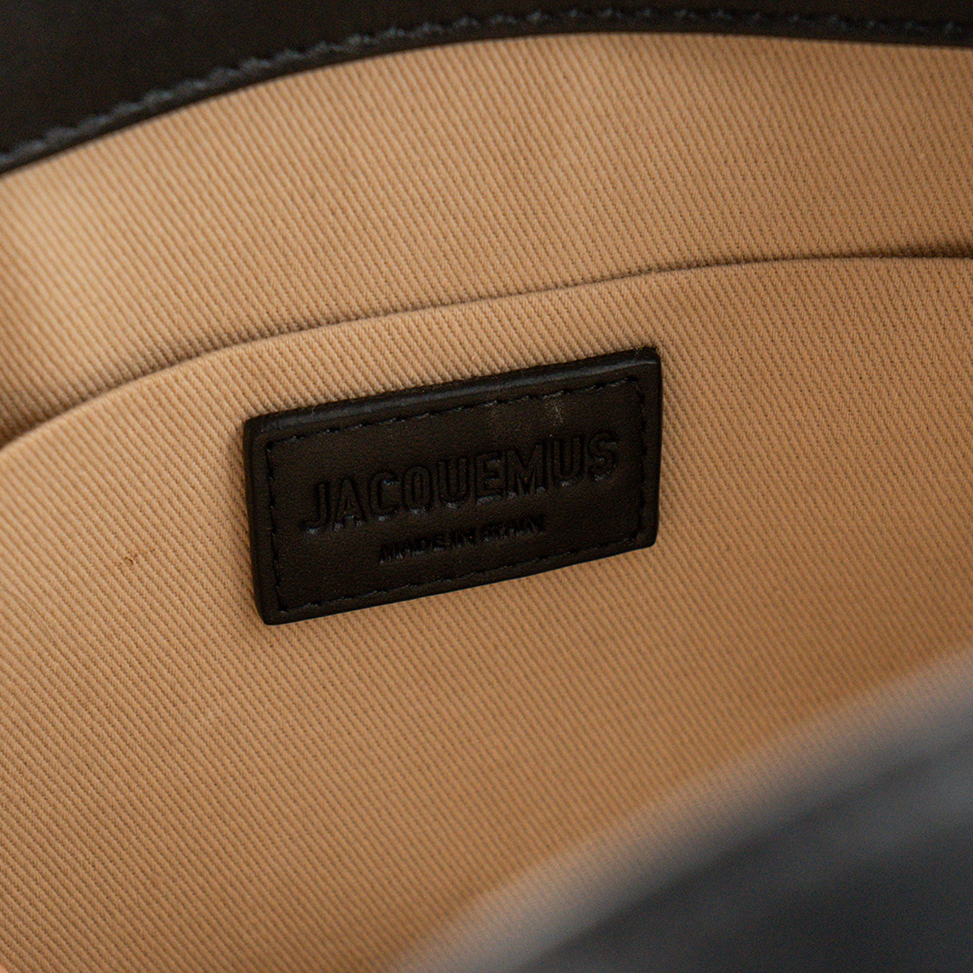 JACQUEMUS - Sac à épaule Le Cabas Jacquemus en toile et cuir noir