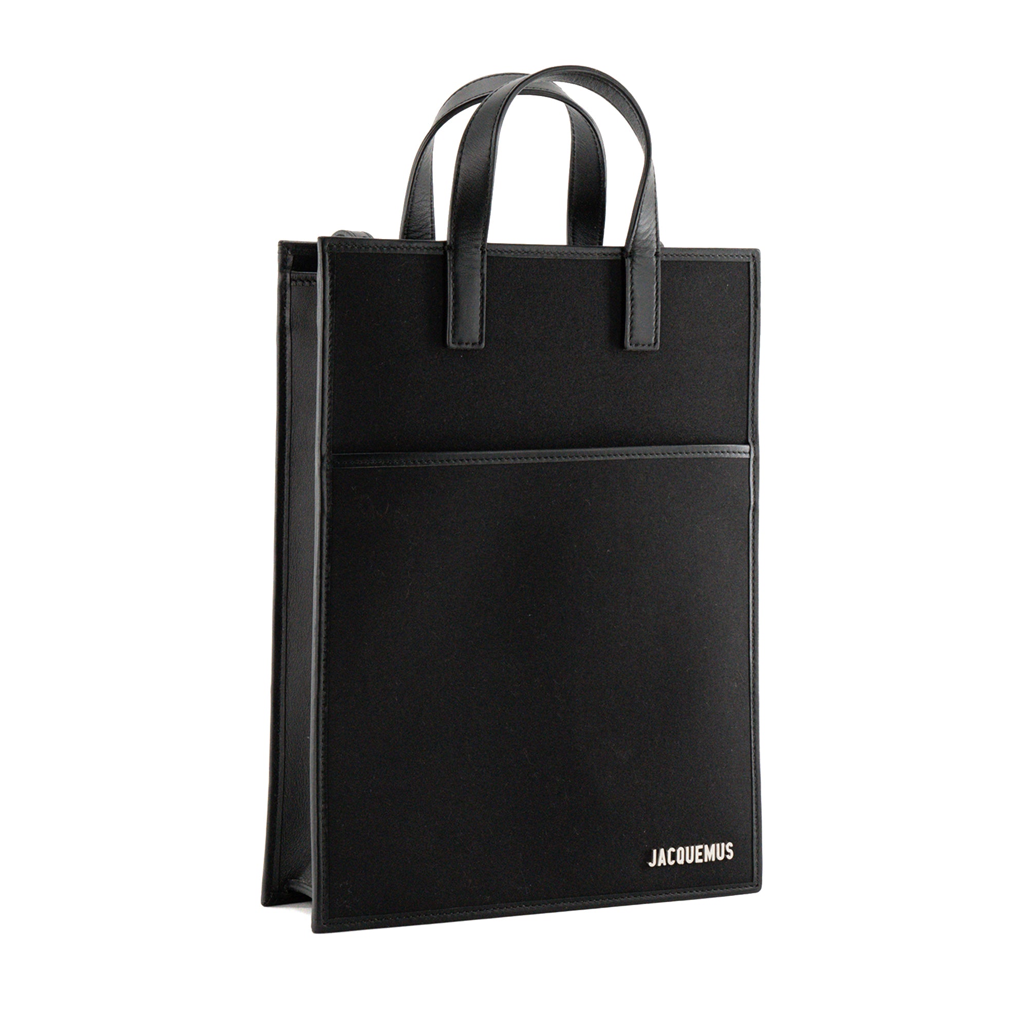 JACQUEMUS - Sac à épaule Le Cabas Jacquemus en toile et cuir noir
