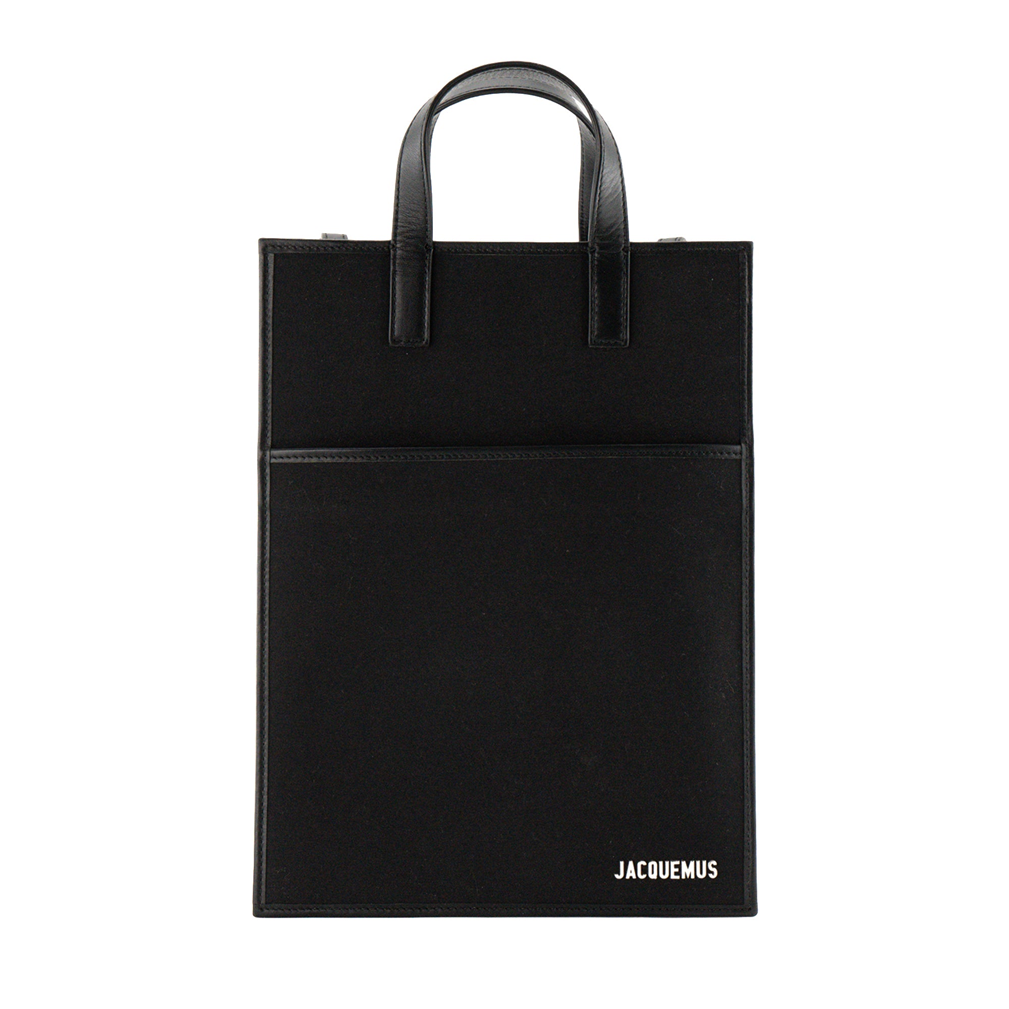 JACQUEMUS - Sac à épaule Le Cabas Jacquemus en toile et cuir noir
