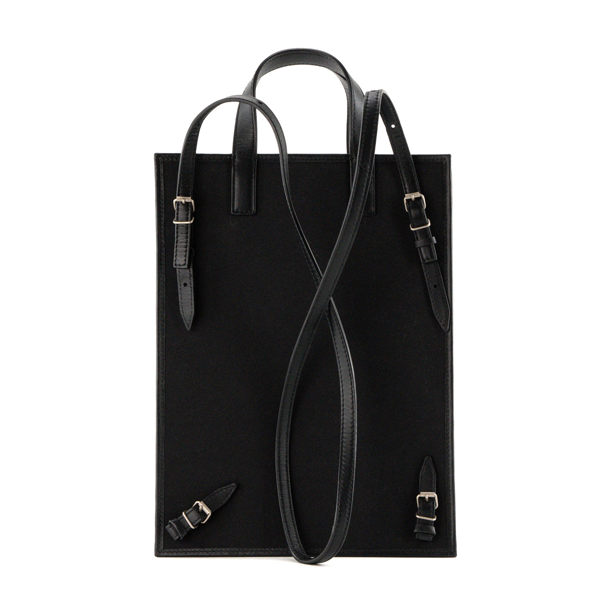 JACQUEMUS - Sac à épaule Le Cabas Jacquemus en toile et cuir noir