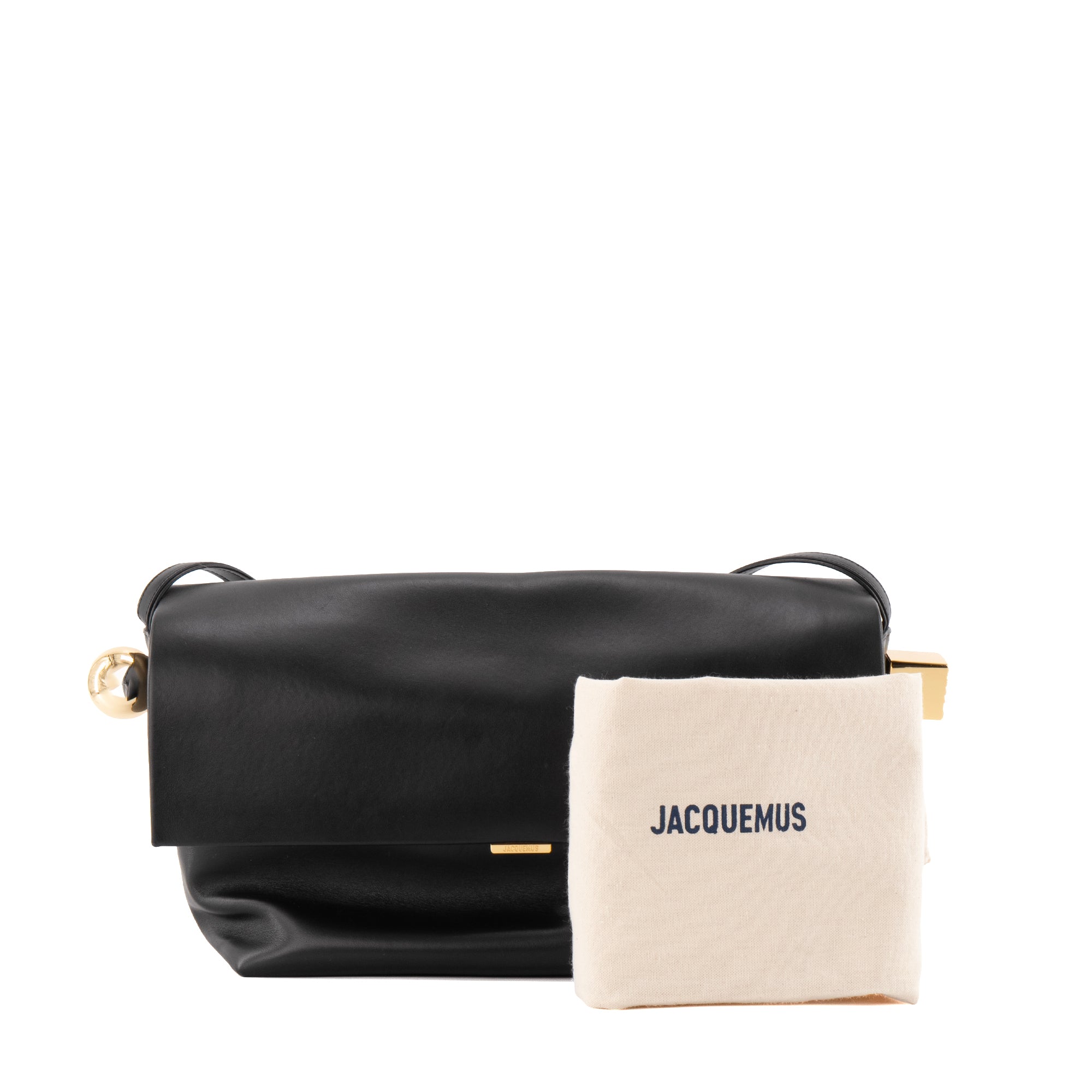 JACQUEMUS - Sac à épaule Le grand Rond Carré Jacquemus en cuir noir