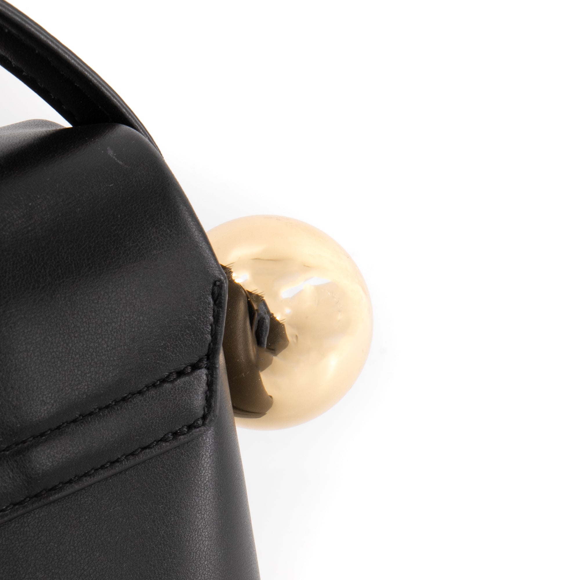 JACQUEMUS - Sac à épaule Le grand Rond Carré Jacquemus en cuir noir