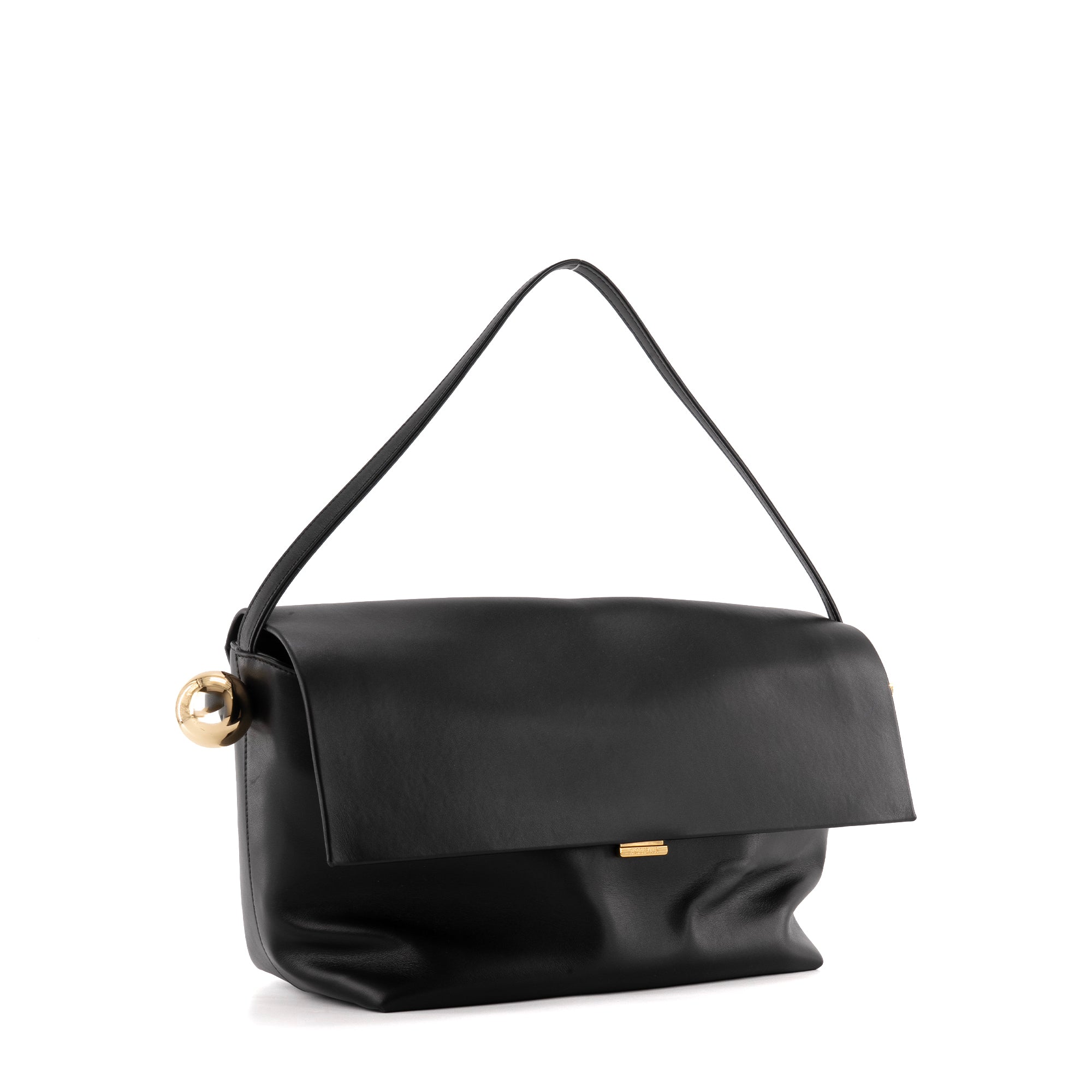 JACQUEMUS - Sac à épaule Le grand Rond Carré Jacquemus en cuir noir